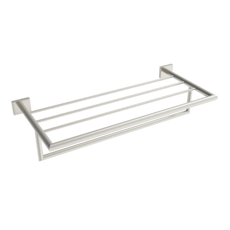 ICO Bath V62724 Crater Towel Shelf With Bar - Brushed Nickel