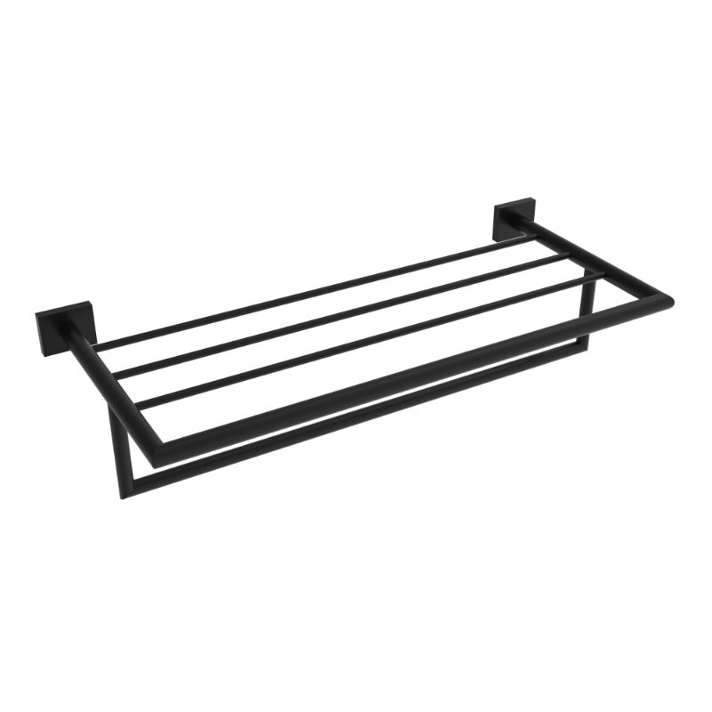 ICO Bath V62725 Crater Towel Shelf With Bar - Matte Black