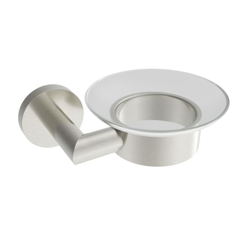 ICO Bath V63514 Summit Glass Soap Dish - Brushed Nickel