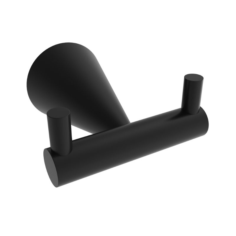 ICO Bath V65225 Cone Double Towel Hook - Matte Black