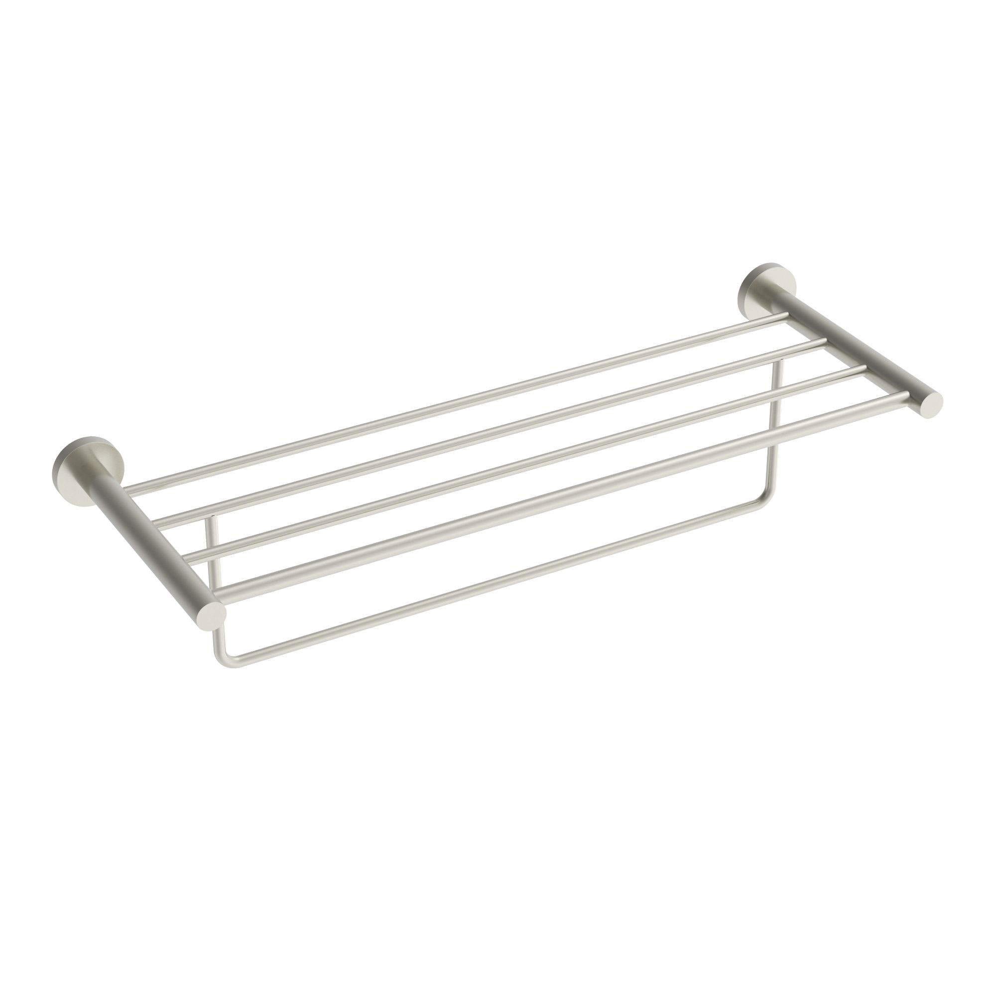 ICO Bath V67724 Lava Towel Shelf With Bar - Brushed Nickel