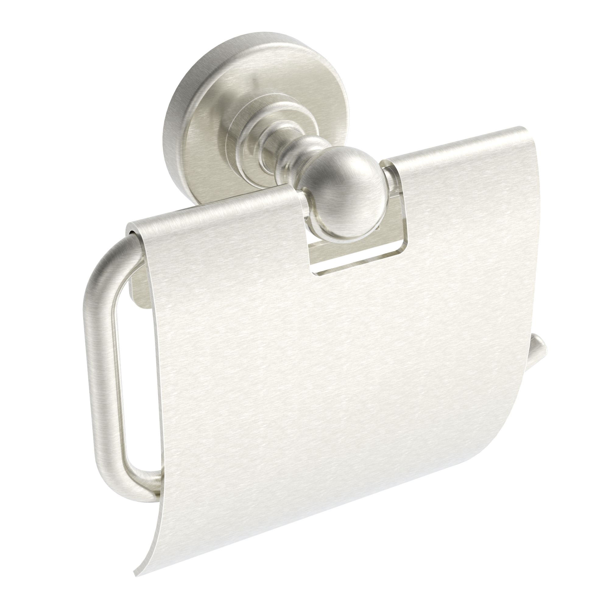 ICO Bath V68054 Ember Toilet Paper Holder With Cover - Brushed Nickel