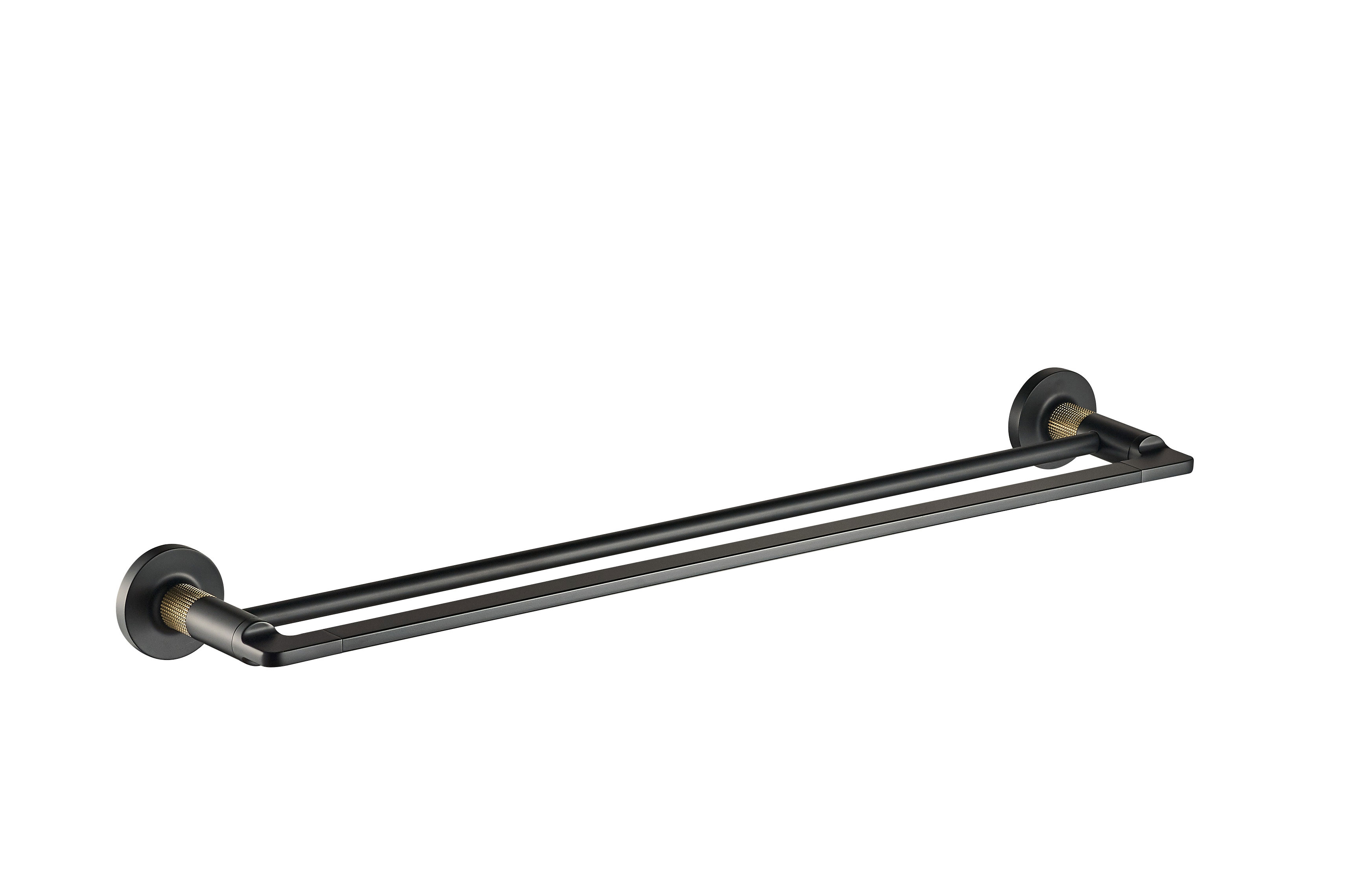 ICO Bath V69180.58 Blaze 24" Double Towel Bar - Matte Black/PVD Brushed Gold