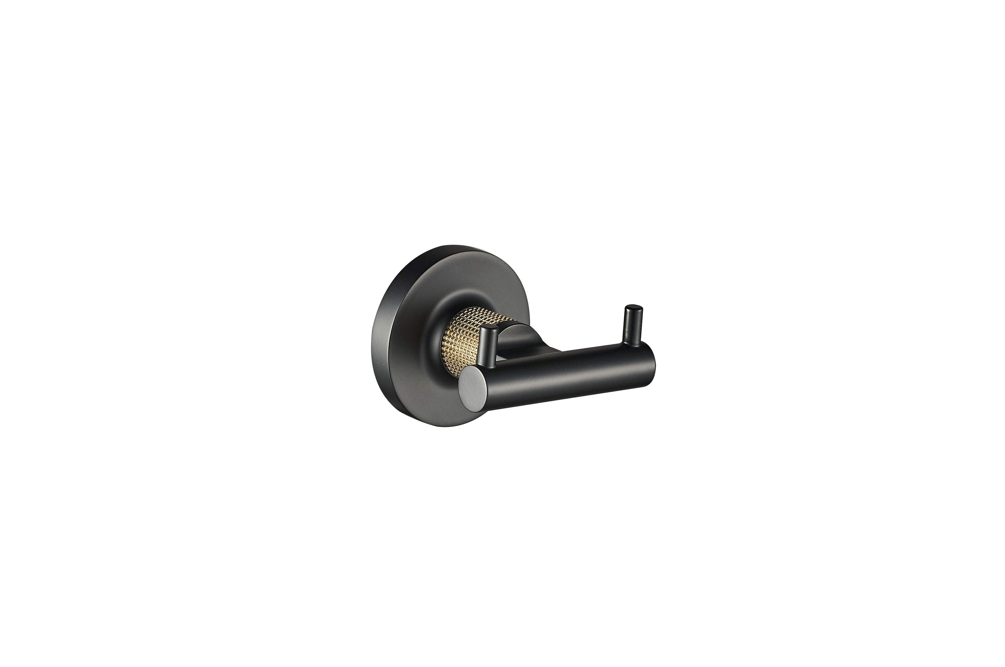 ICO Bath V69220.58 Blaze Double Towel Hook - Matte Black/PVD Brushed Gold