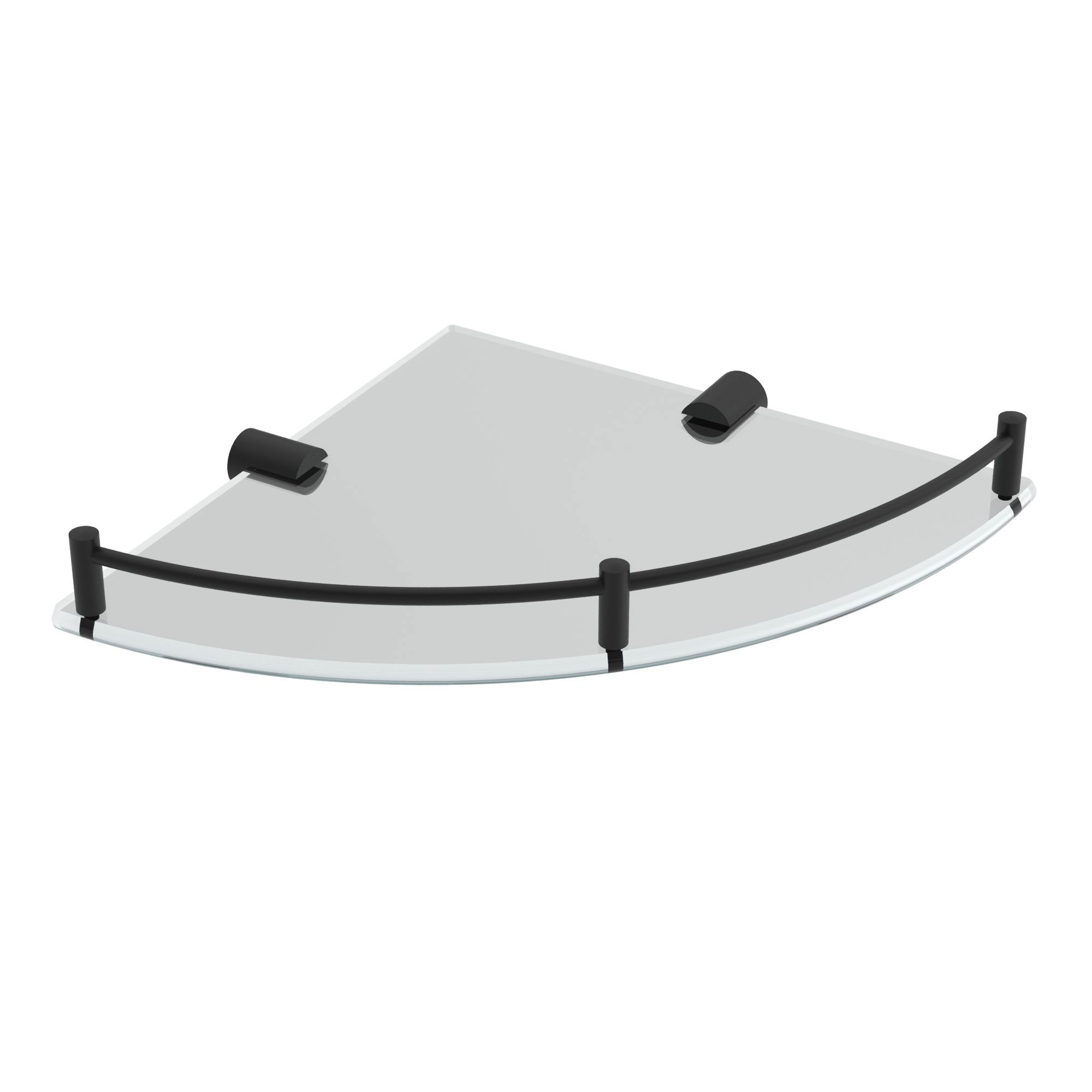 ICO Bath V92435 Glass Corner Shelf - Matte Black