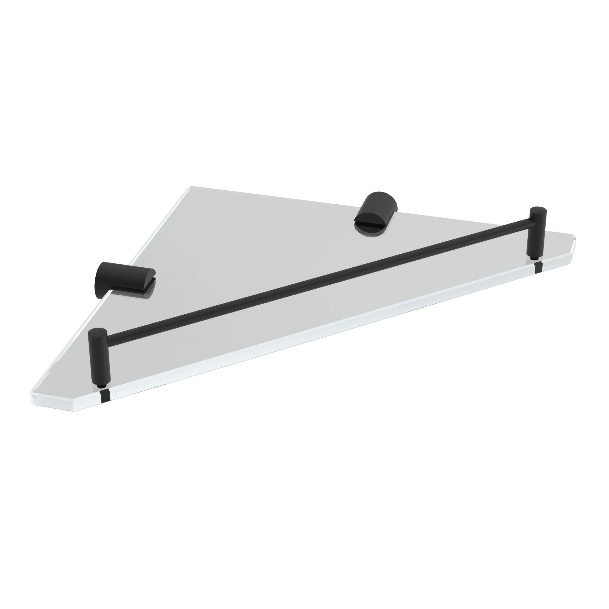 ICO Bath V92445 Glass Corner Shelf - Matte Black