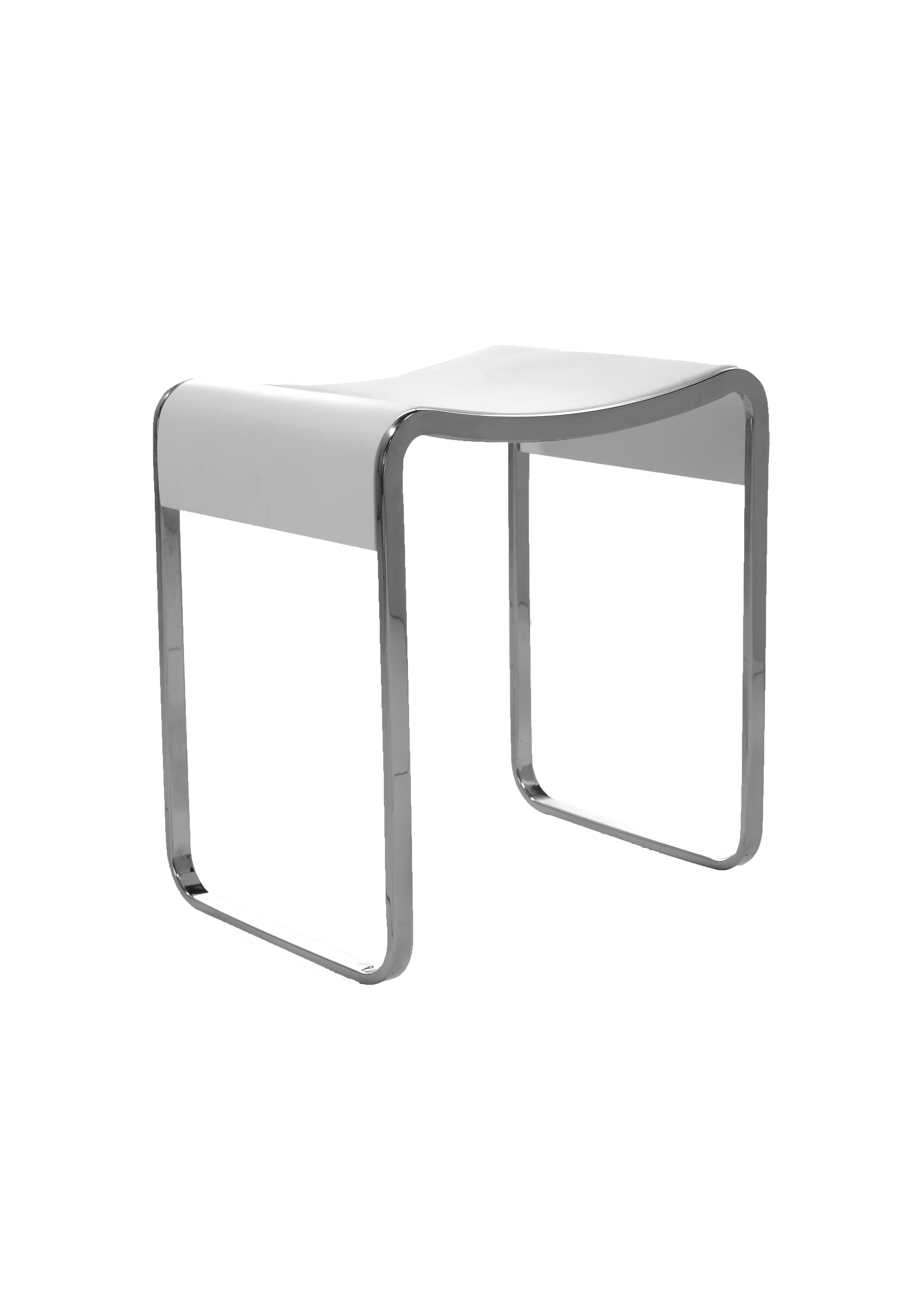 ICO Bath V9613 Shower Stool Ã¢â‚¬â€œ Matte White With Chrome Legs