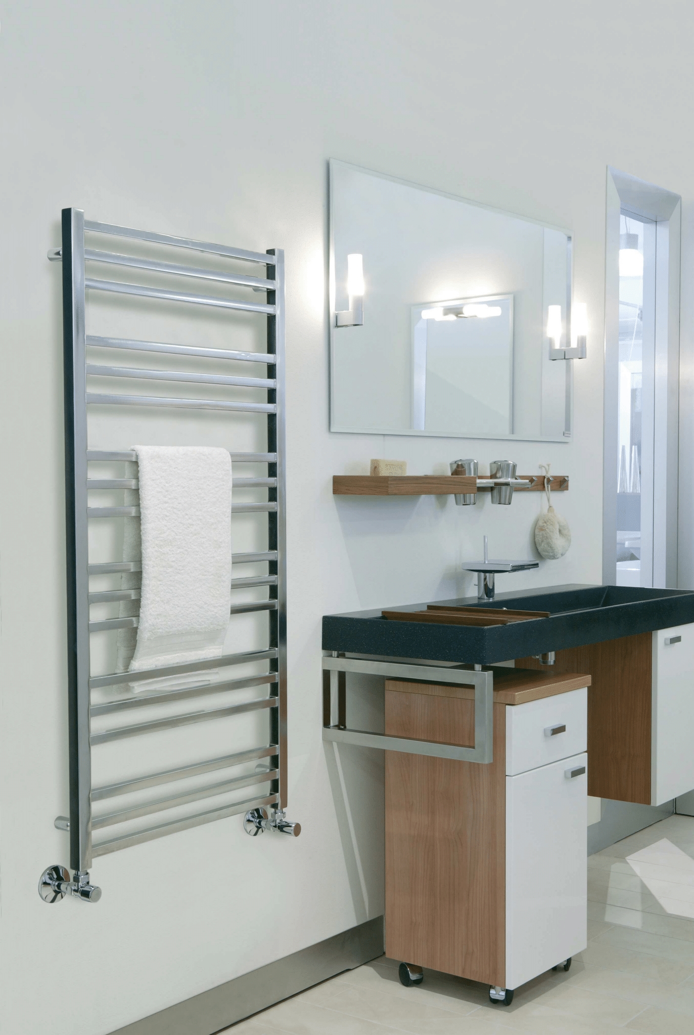 ICO Bath W3404 Tuzio Avento 23.5"x47.5" Electric Hardwired Towel Warmer - Brushed Nickel