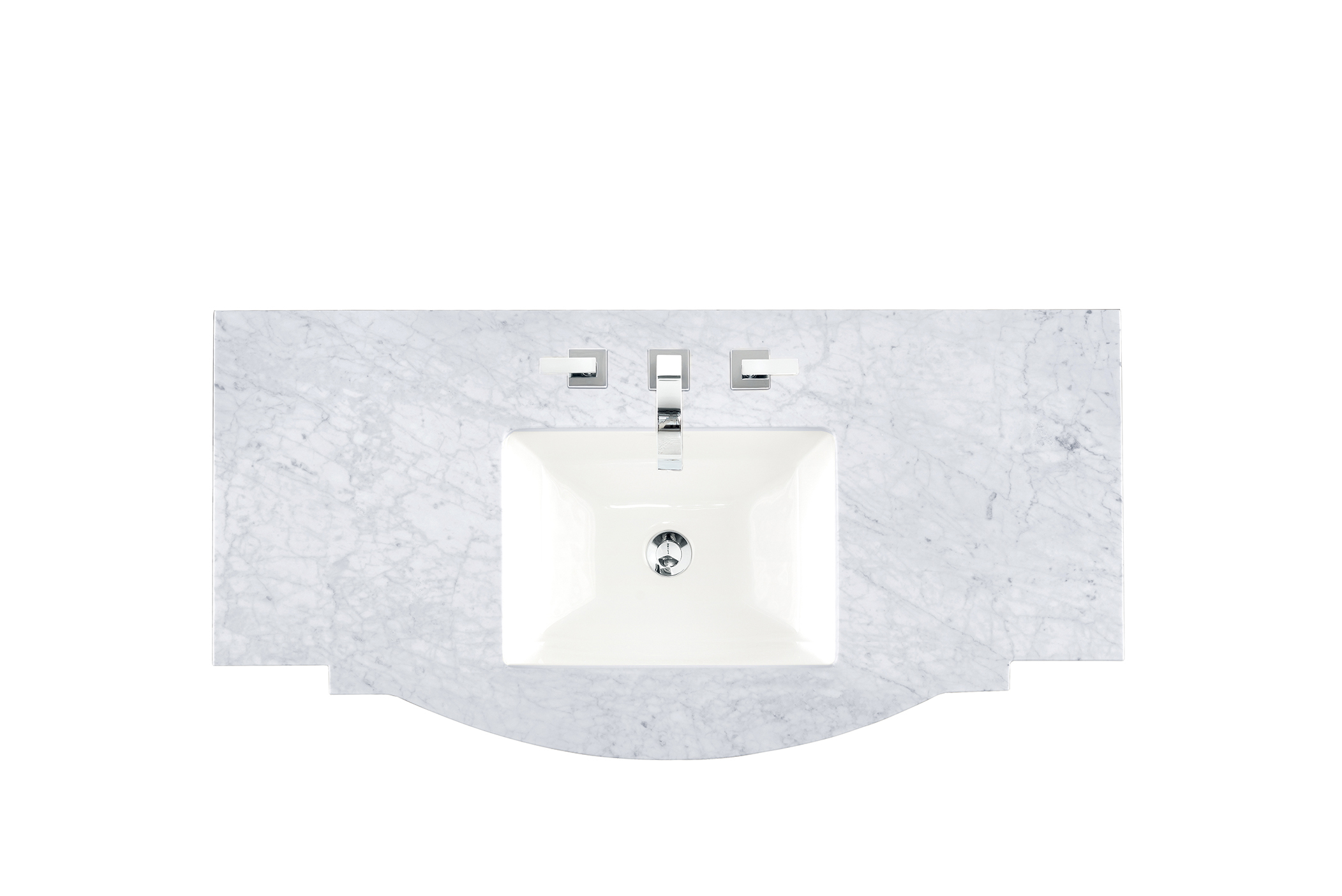 James Martin 090-S46R-CAR-SNK 46" Single 3 CM Top, Carrara White w/ Sink