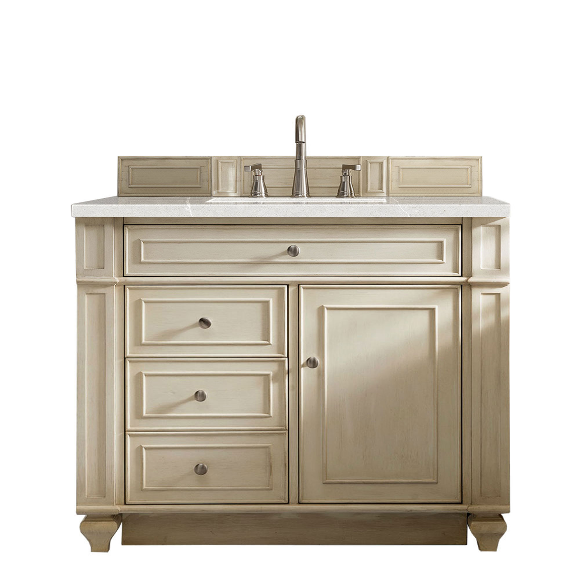 James Martin 157-V36-VV-3ESR Bristol 36" Single Vanity, Vintage Vanilla, w/ 3 CM Eternal Serena Quartz Top