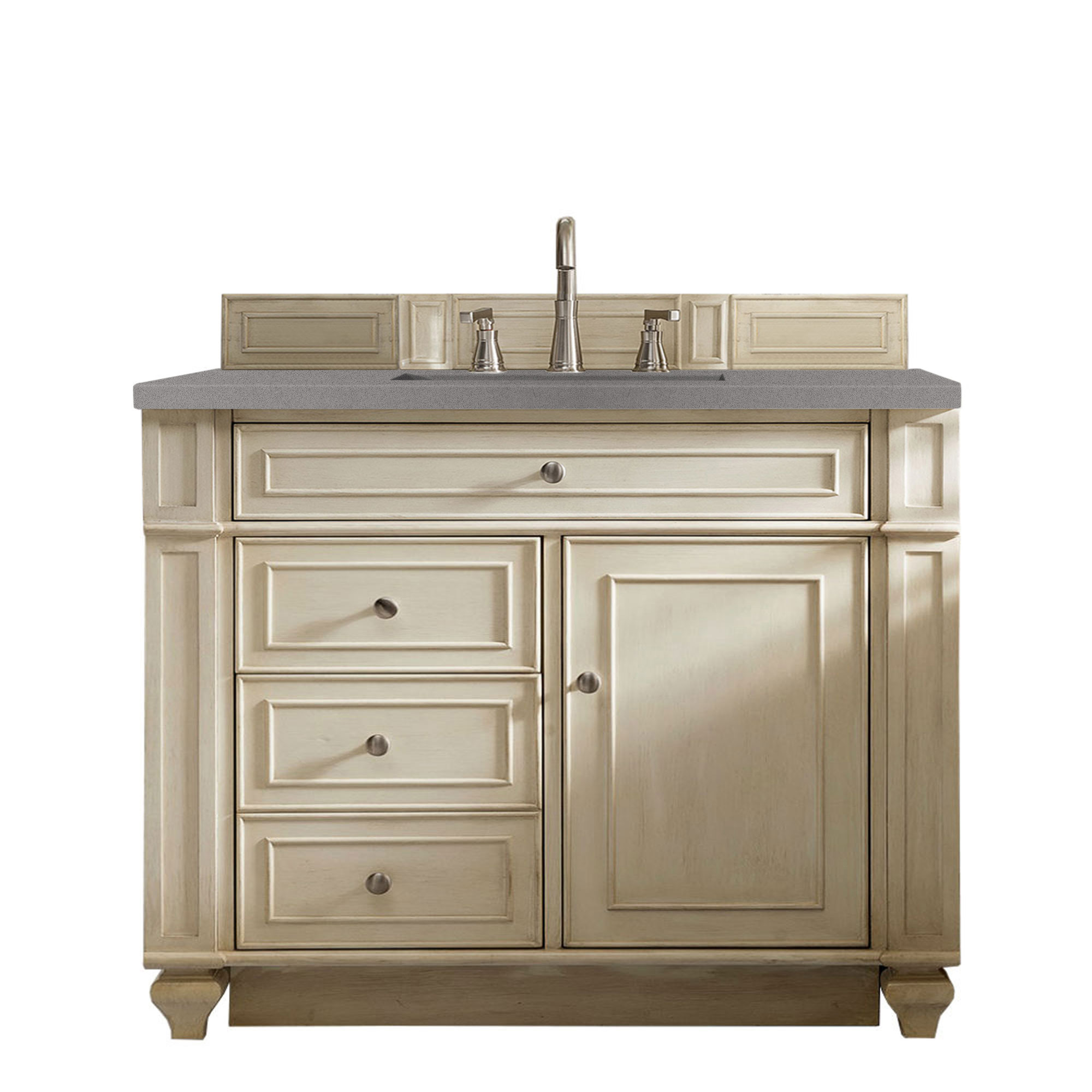 James Martin 157-V36-VV-3GEX Bristol 36" Single Vanity, Vintage Vanilla, w/ 3 CM Grey Expo Quartz Top