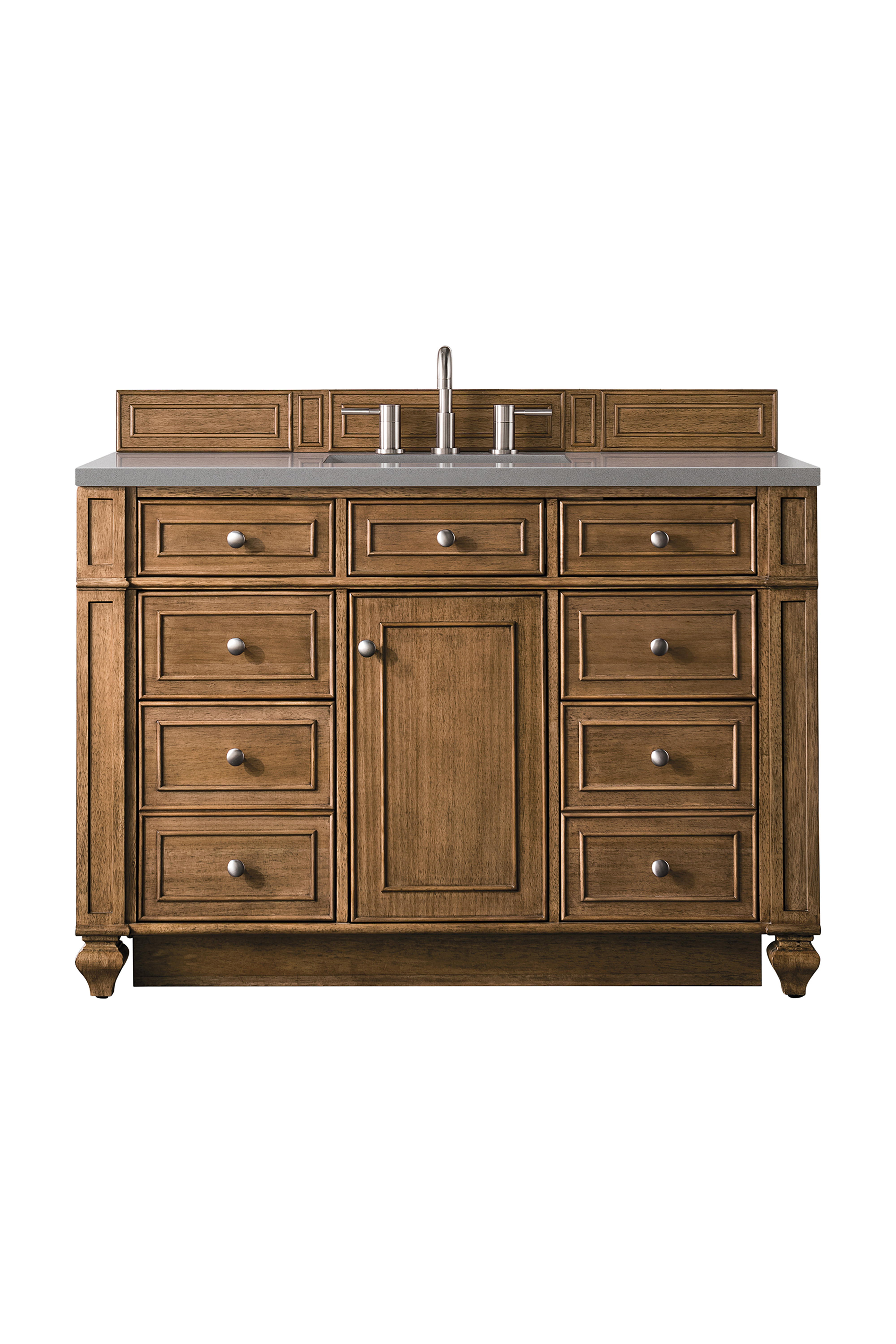 James Martin 157-V48-SBR-3GEX Bristol 48" Single Vanity, Saddle Brown, w/ 3 CM Grey Expo Quartz Top