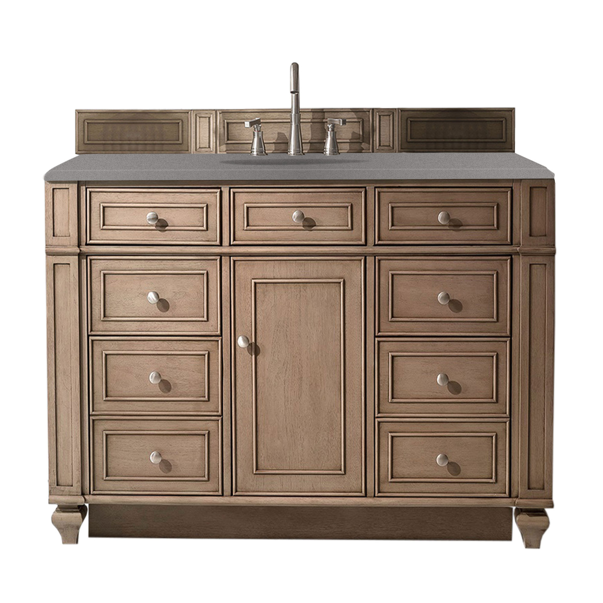 James Martin 157-V48-WW-3GEX Bristol 48" Single Vanity Whitewashed Walnut, w/ 3 CM Grey Expo Quartz Top