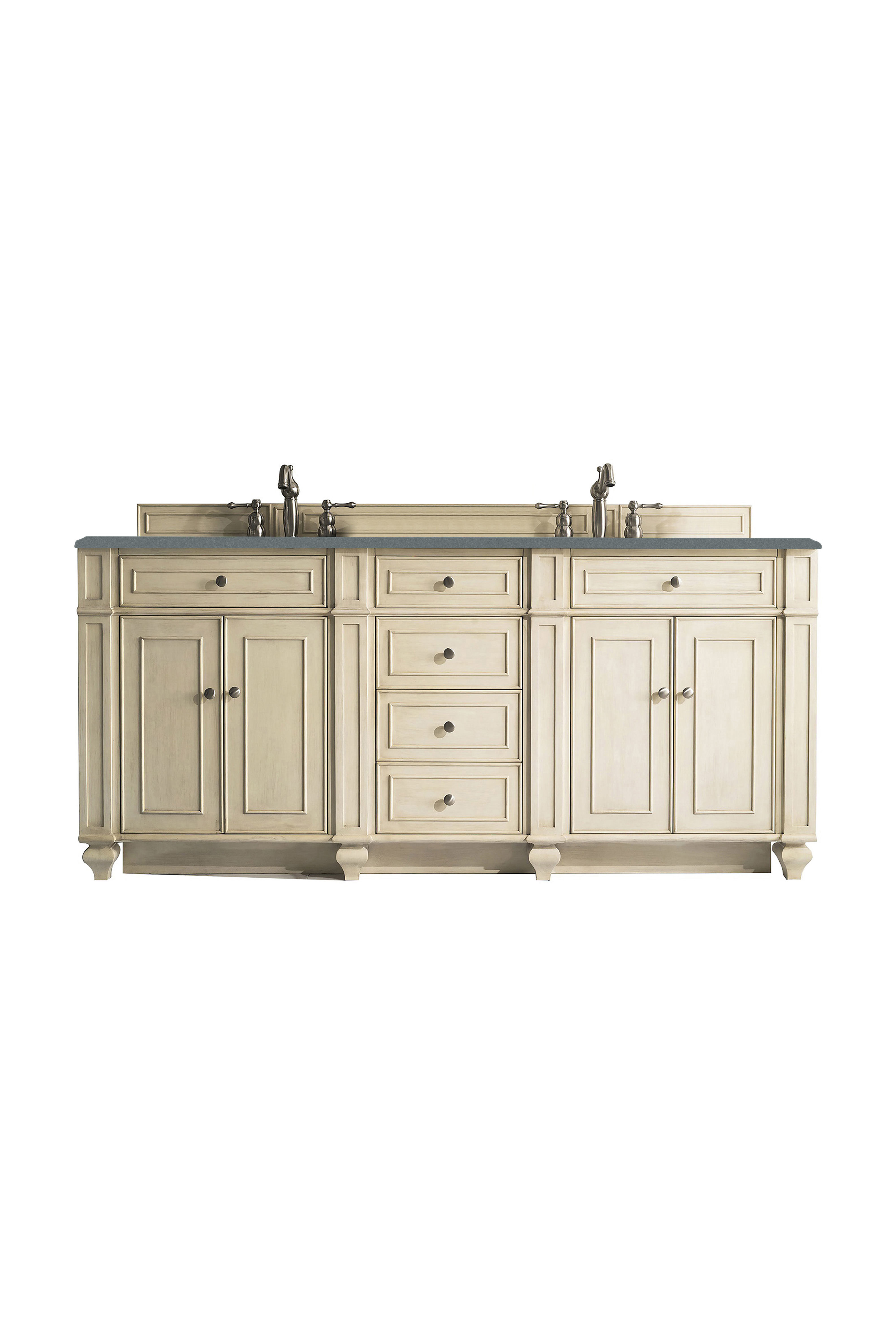 James Martin 157-V72-VV-3CBL Bristol 72" Double Vanity, Vintage Vanilla, w/ 3 CM Cala Blue Quartz Top