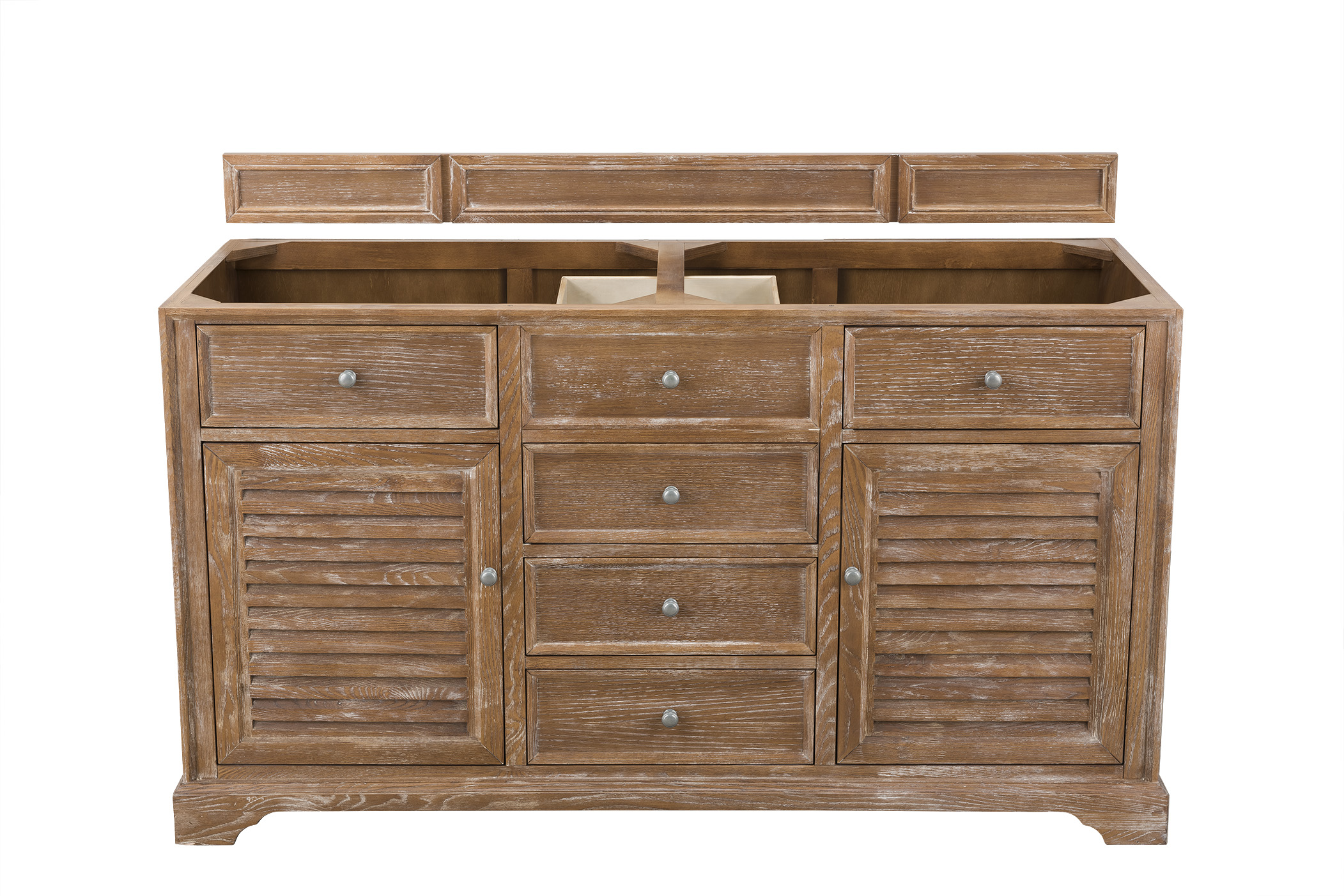 James Martin 238-104-5611 Savannah 60" Double Vanity Cabinet, Driftwood