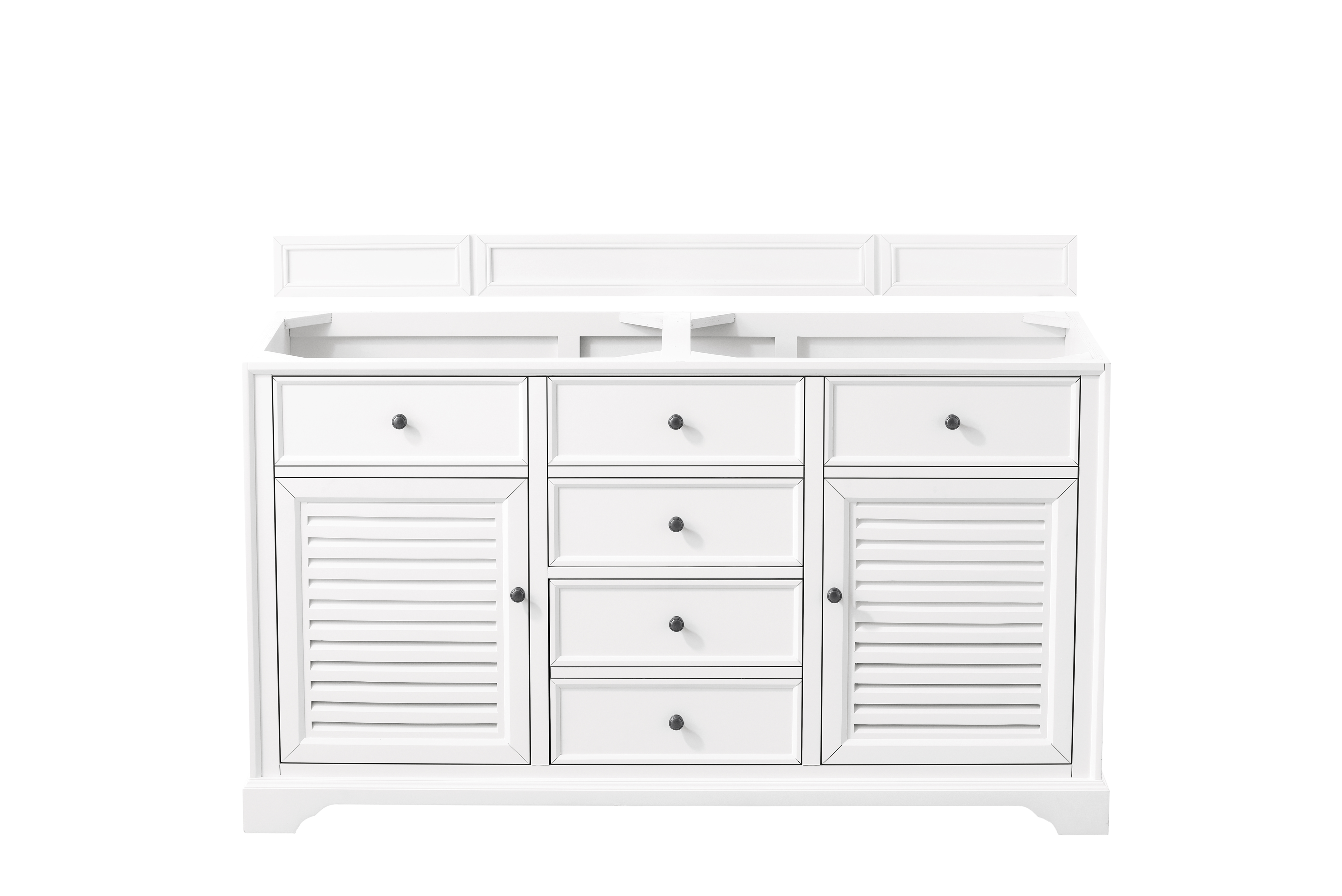 James Martin 238-104-V60D-BW Savannah 60" Double Vanity Cabinet, Bright White