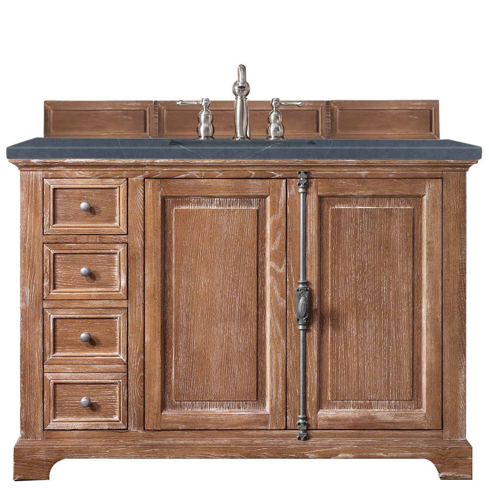 James Martin 238-105-5211-3CSP Providence 48" Single Vanity Cabinet, Driftwood, w/ 3 CM Charcoal Soapstone Quartz Top