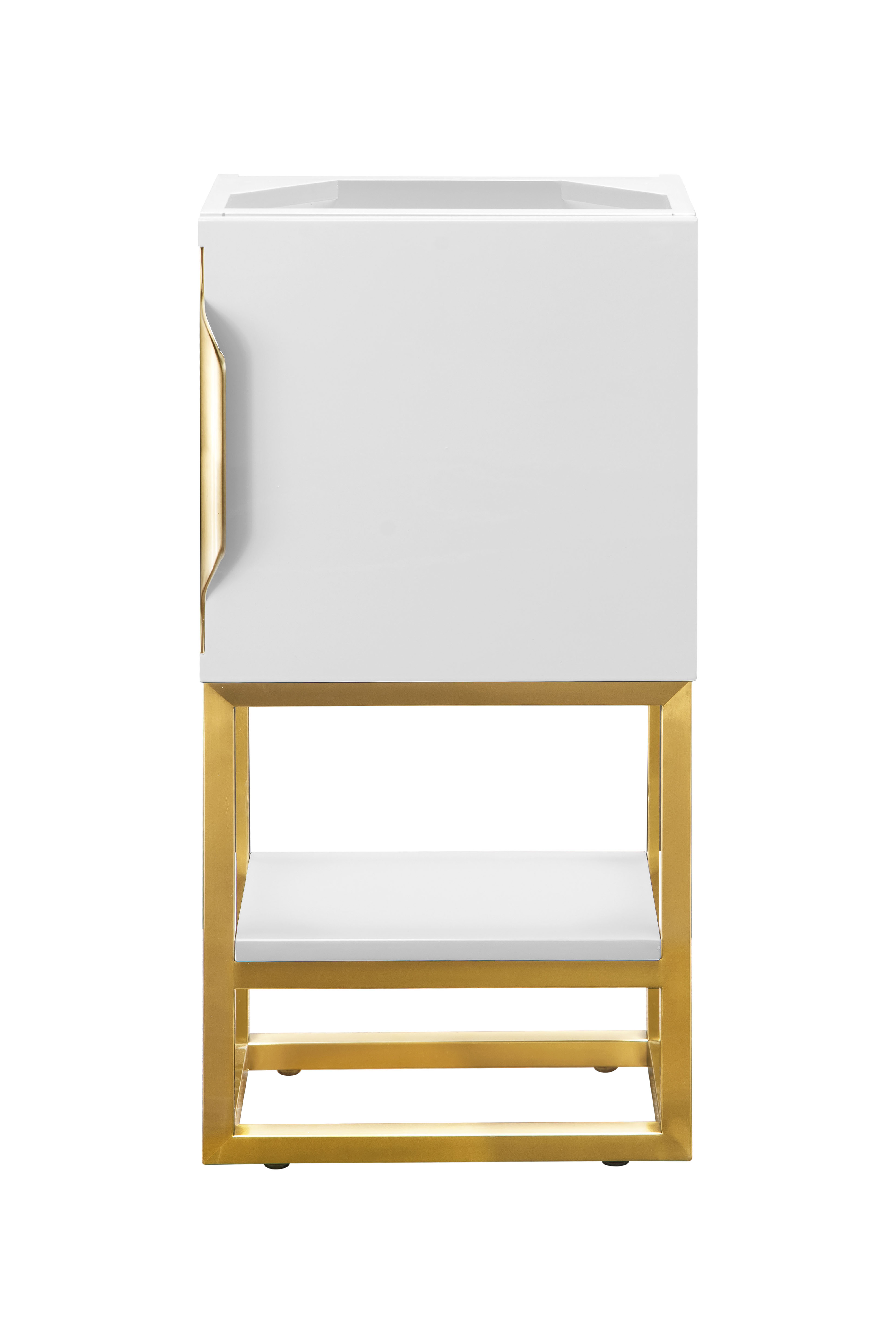James Martin 388-V16-GW-RGD Columbia 16" Single Vanity Cabinet, Glossy White, Radiant Gold