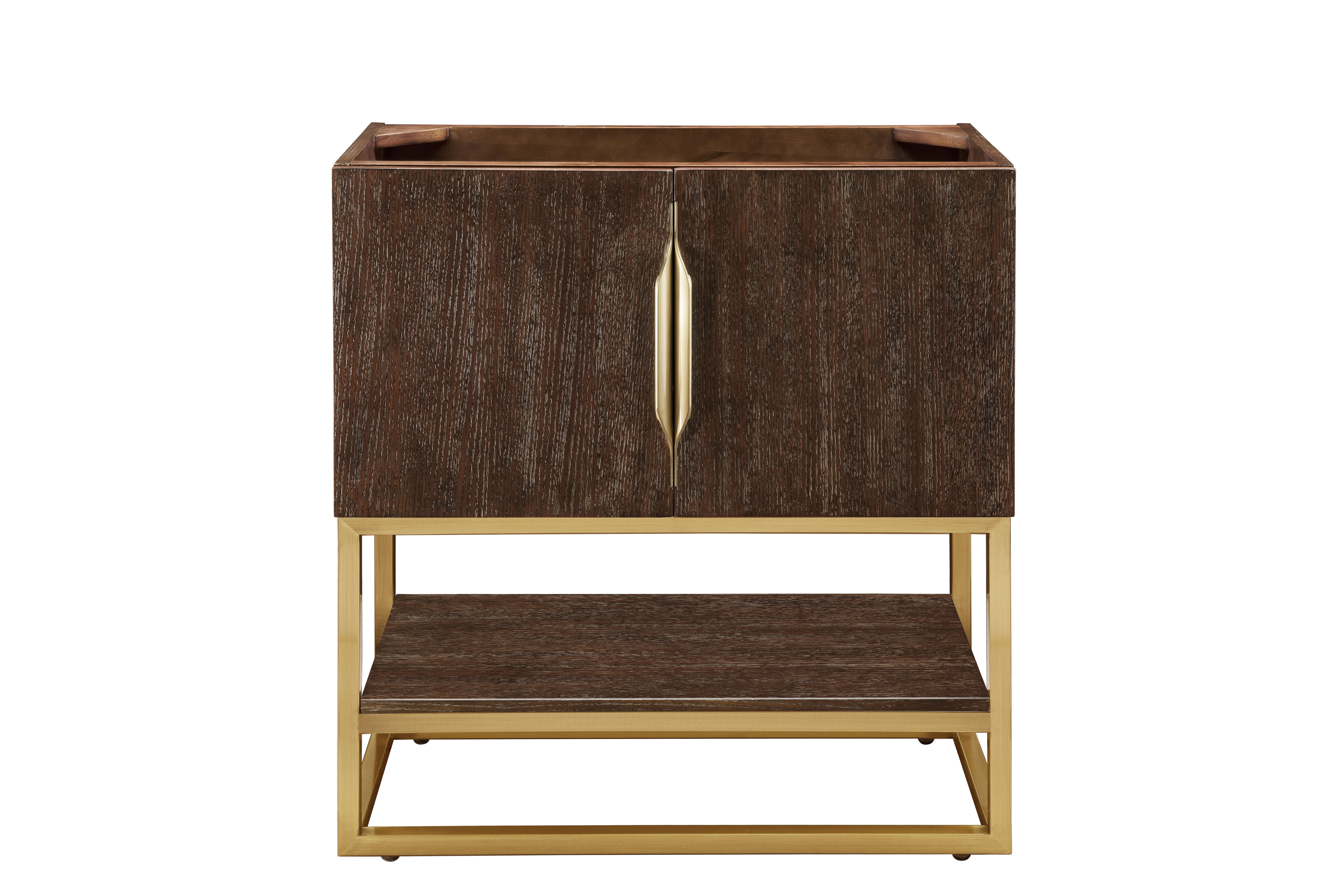James Martin 388-V31.5-CFO-RGD Columbia 31.5" Single Vanity Cabinet, Coffee Oak, Radiant Gold