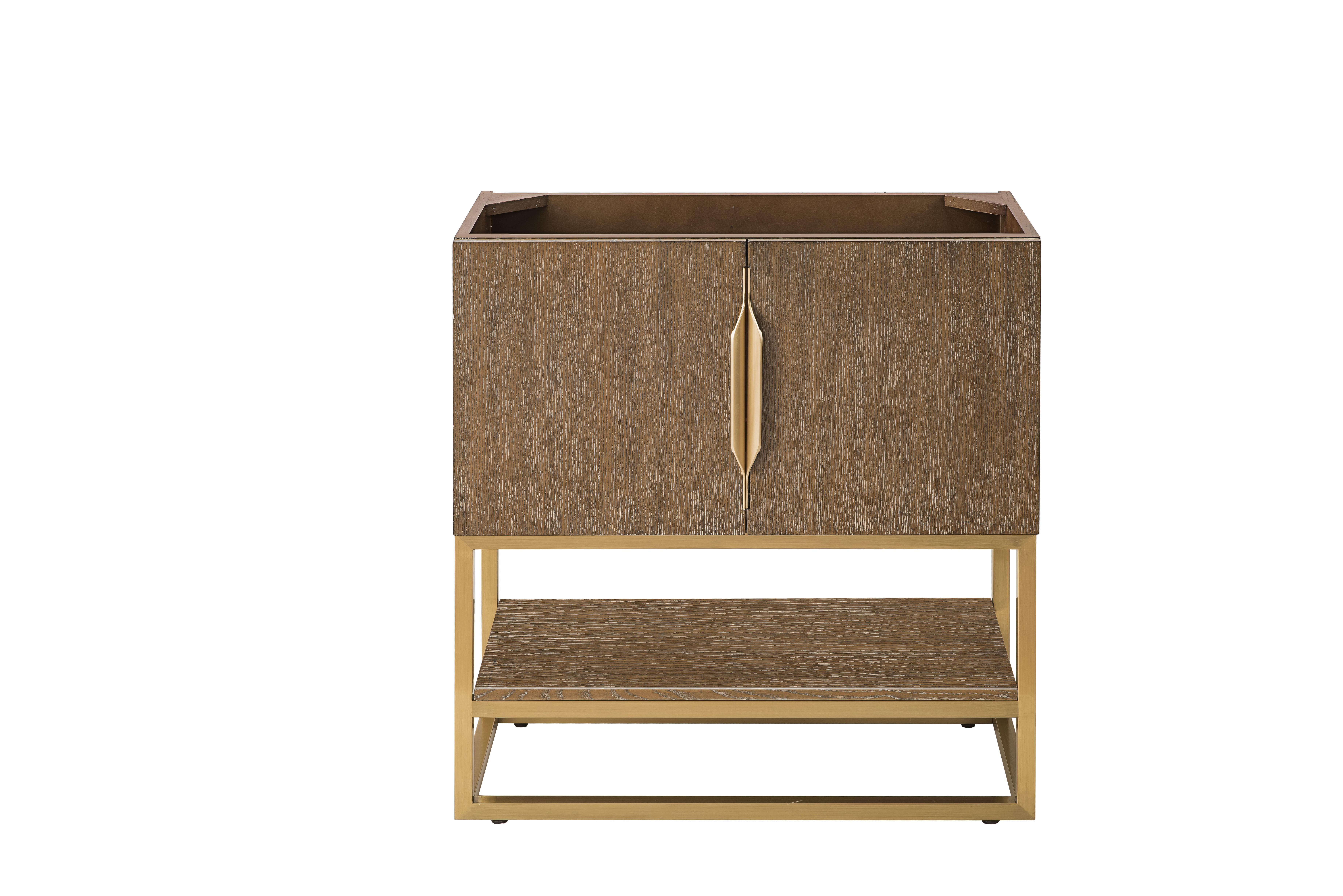 James Martin 388-V31.5-LTO-RGD Columbia 31.5" Single Vanity Cabinet, Latte Oak, Radiant Gold