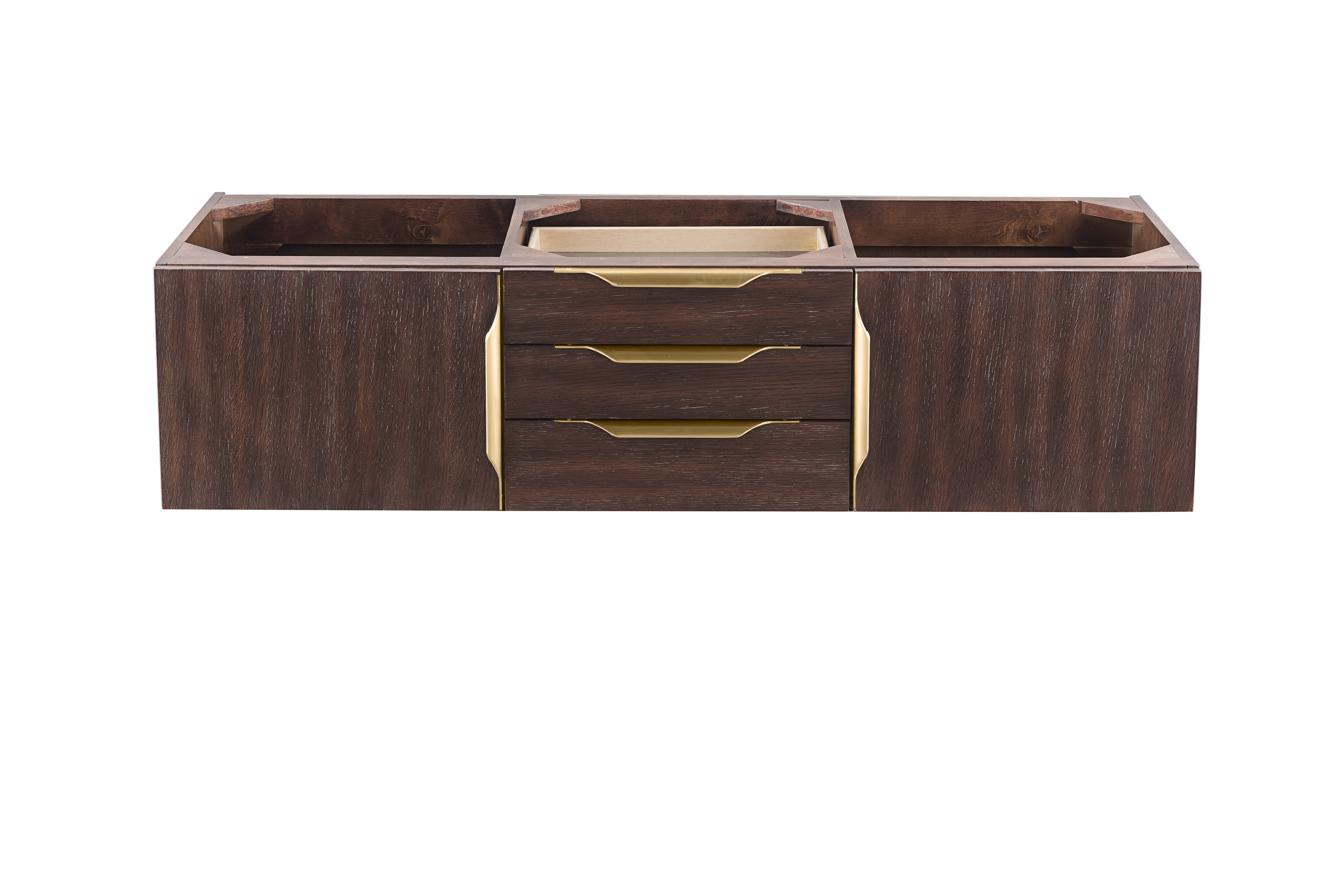 James Martin 389-V59D-CFO-G Mercer Island 59" Double Vanity, Coffee Oak, Radiant Gold