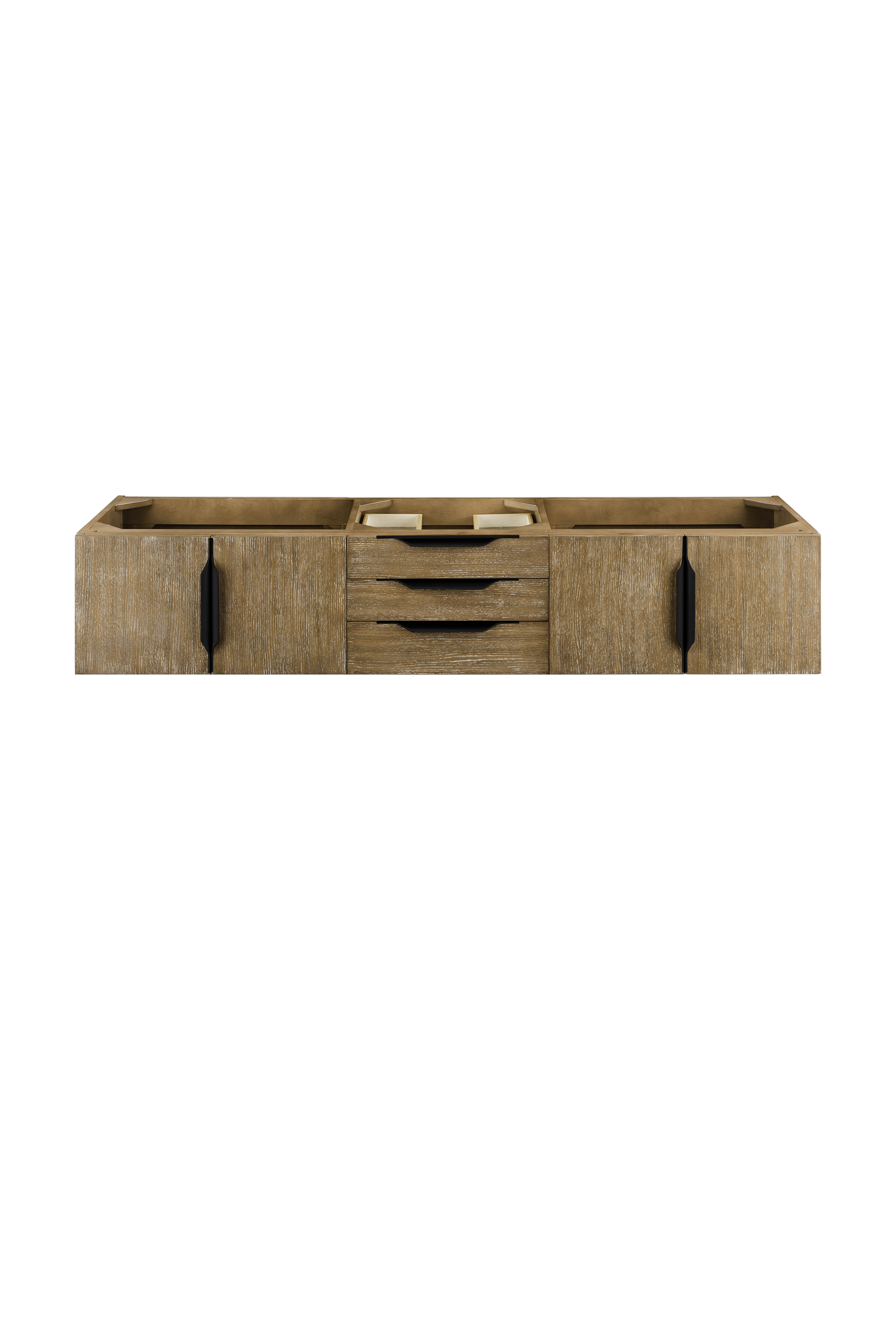 James Martin 389-V72D-LTO-MB Mercer Island 72" Vanity, Latte Oak, Matte Black