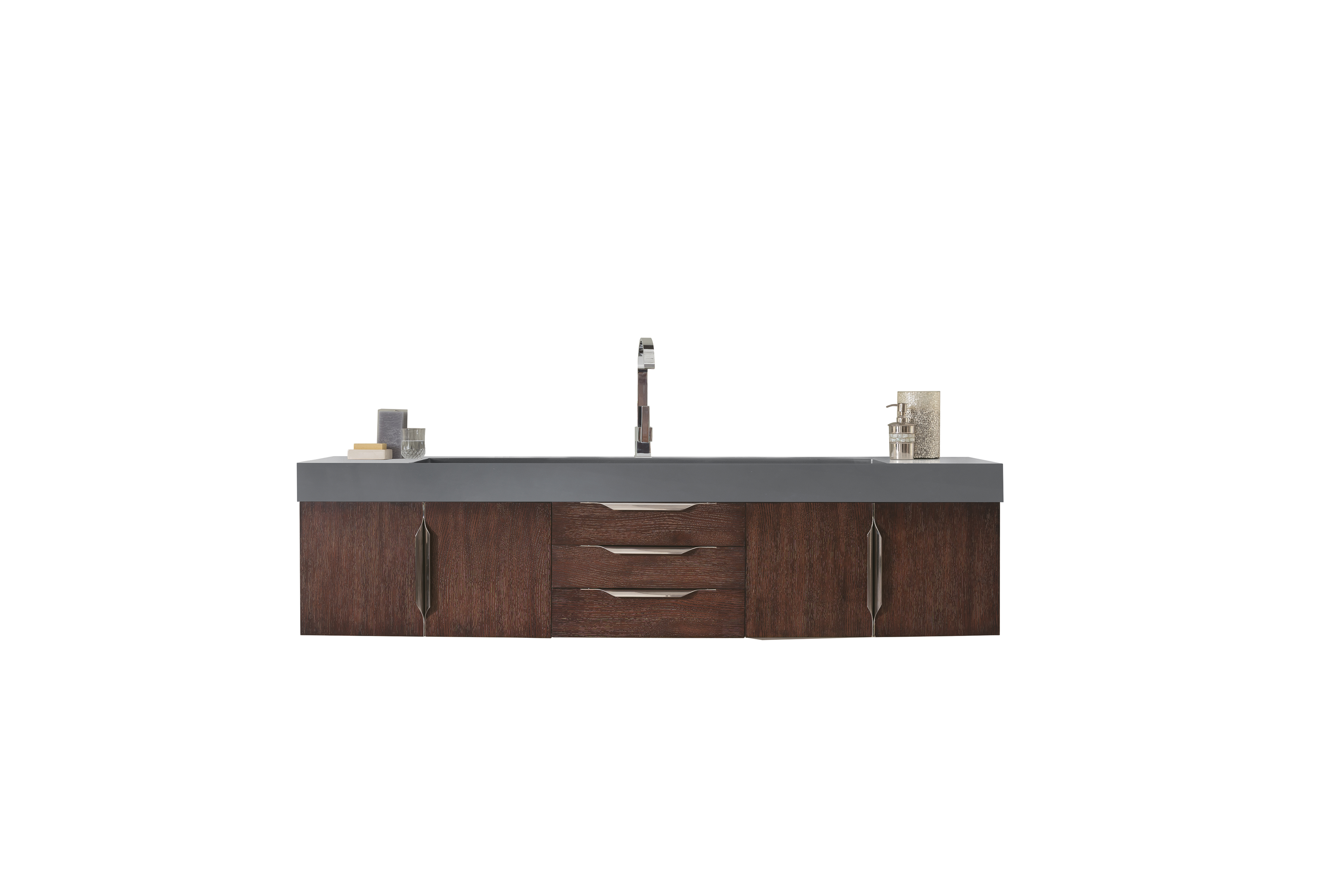 James Martin 389-V72S-CFO-A-DGG Mercer Island 72" Single Vanity, Coffee Oak w/ Dusk Grey Glossy Composite Top