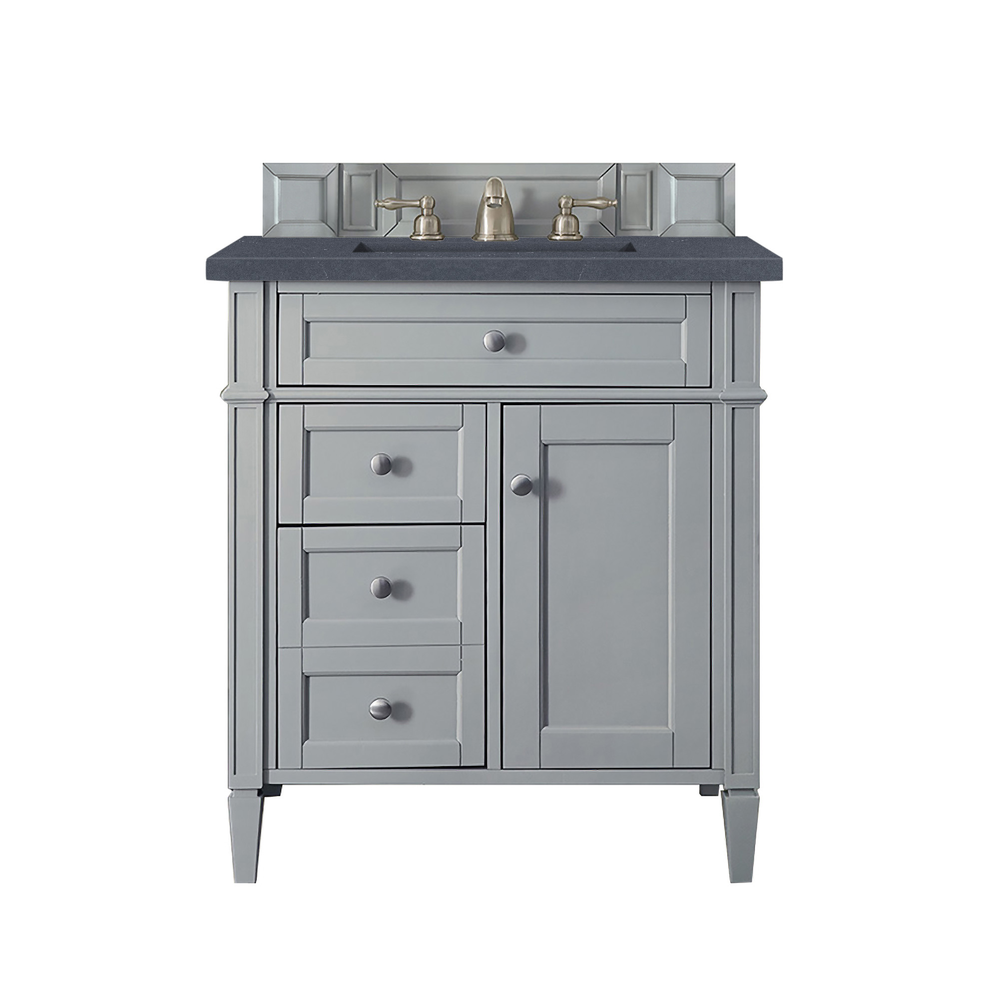 James Martin 650-V30-UGR-3CSP Brittany 30" Single Vanity, Urban Gray, w/ 3 CM Charcoal Soapstone Quartz Top