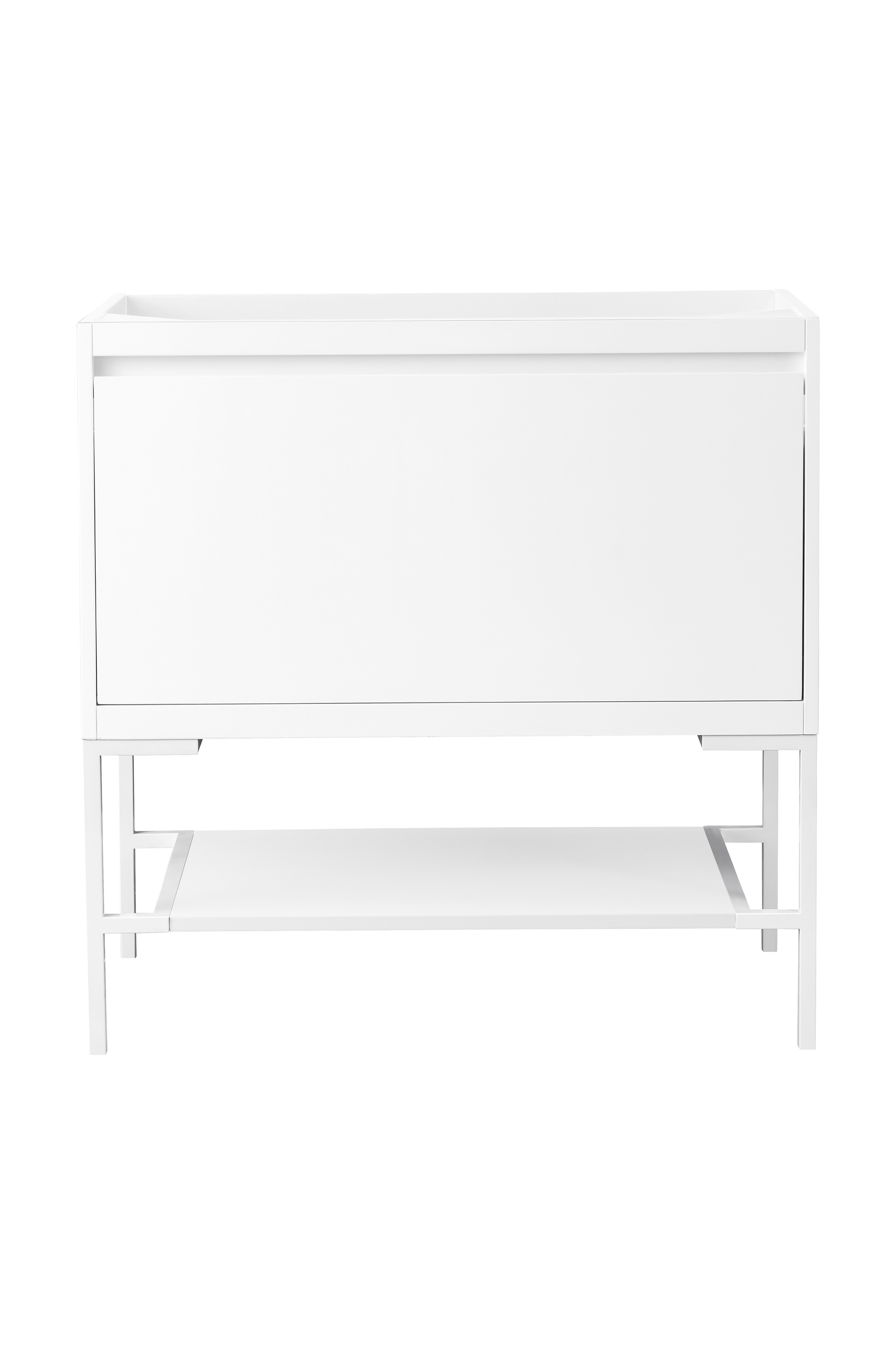 James Martin 801-V35.4-GW Milan 35.4" Single Vanity Cabinet, Glossy White - Click Image to Close
