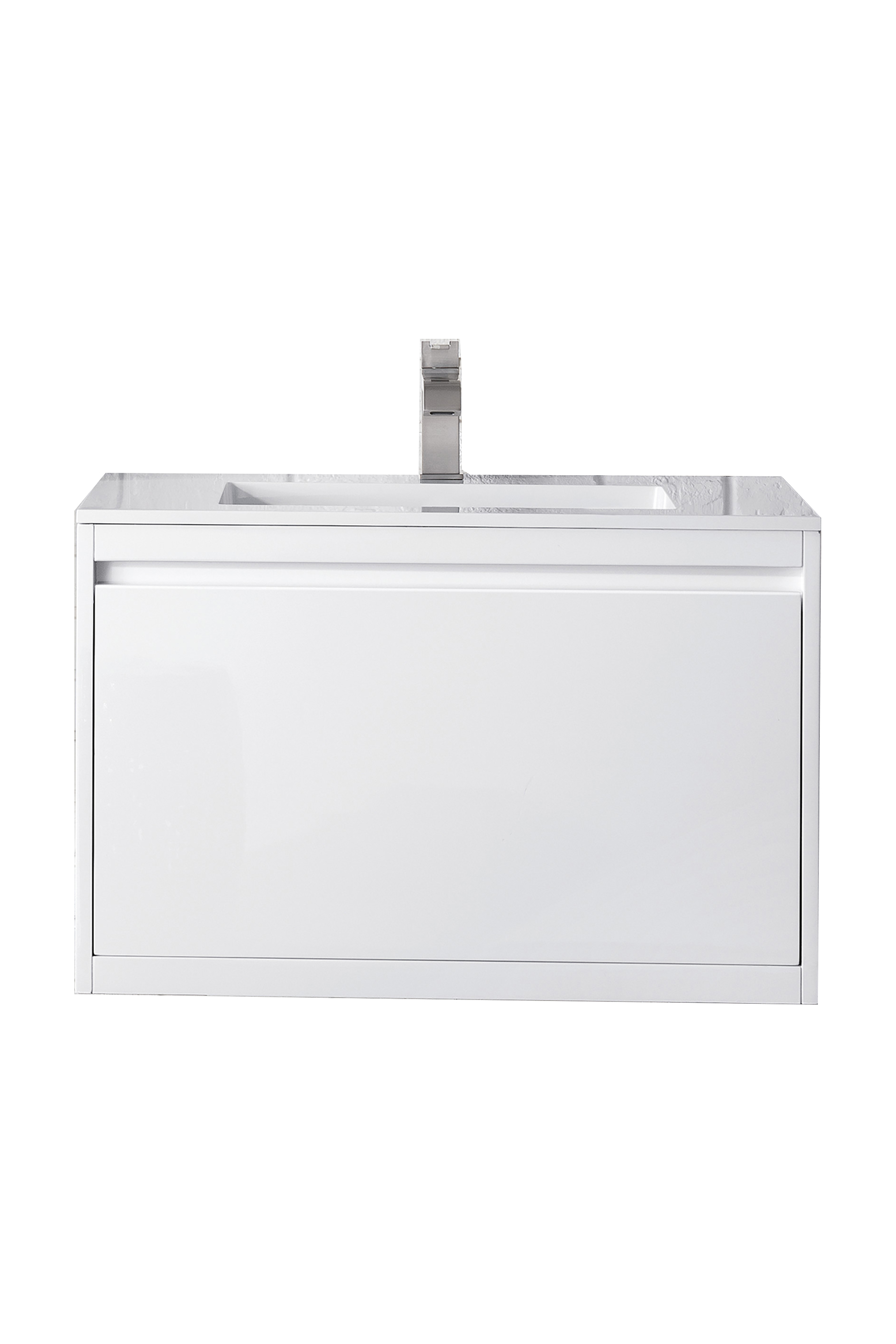 James Martin 801V31.5GWGW Milan 31.5" Single Vanity Cabinet, Glossy White w/Glossy White Composite Top