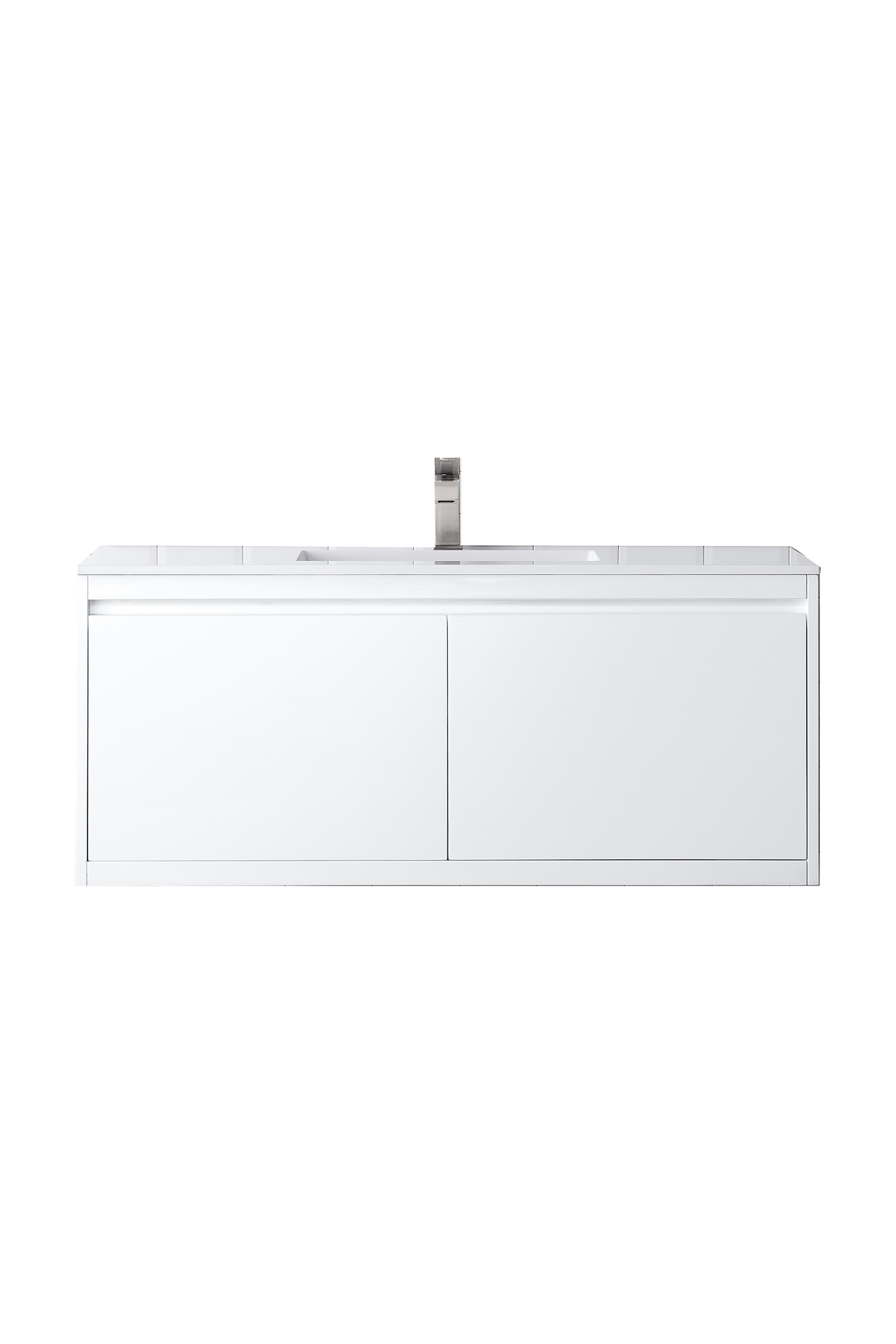 James Martin 801V47.3GWGW Milan 47.3" Single Vanity Cabinet, Glossy White w/Glossy White Composite Top