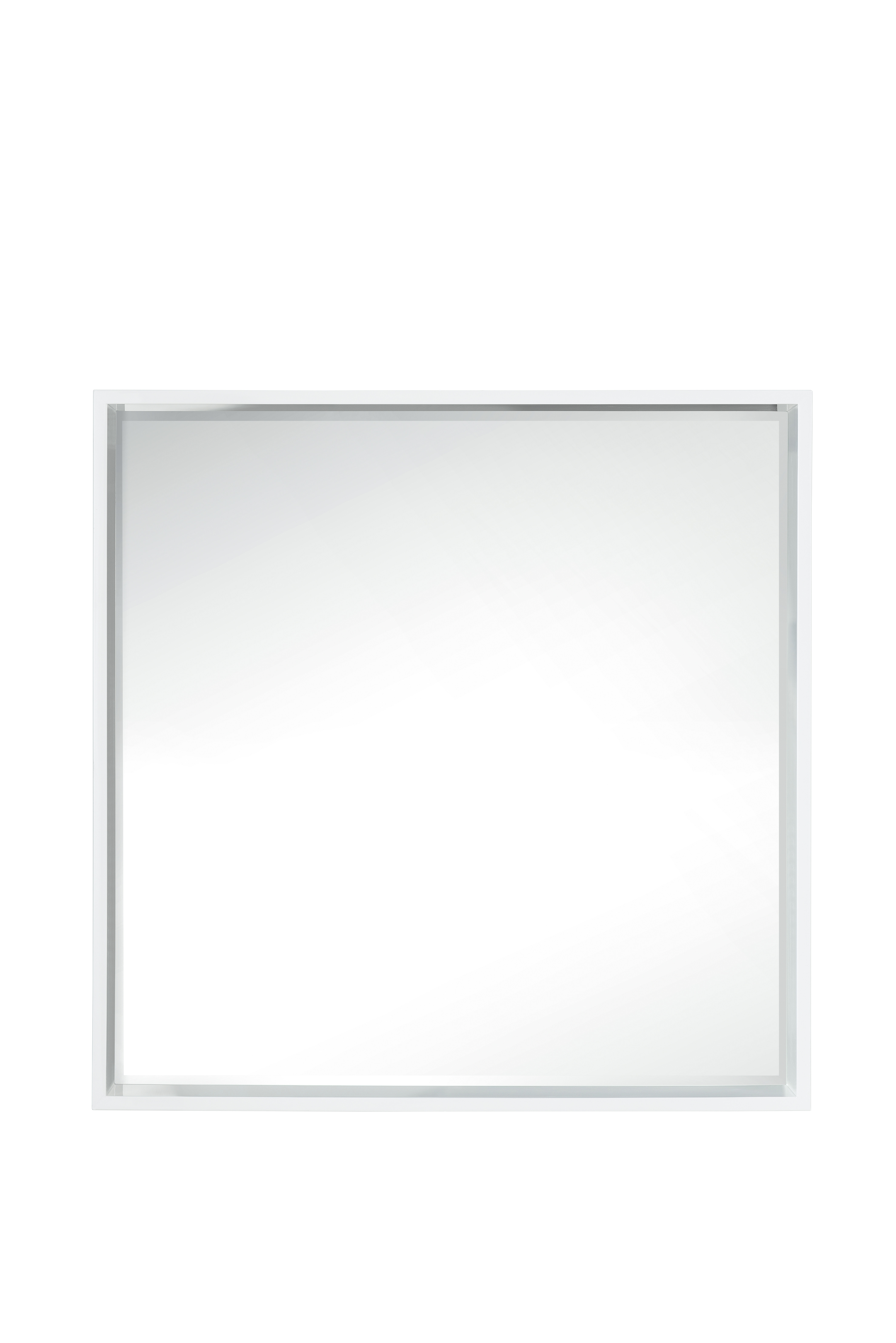 James Martin 803-M35.4-GW Milan 35.4" Square Cube Mirror, Glossy White