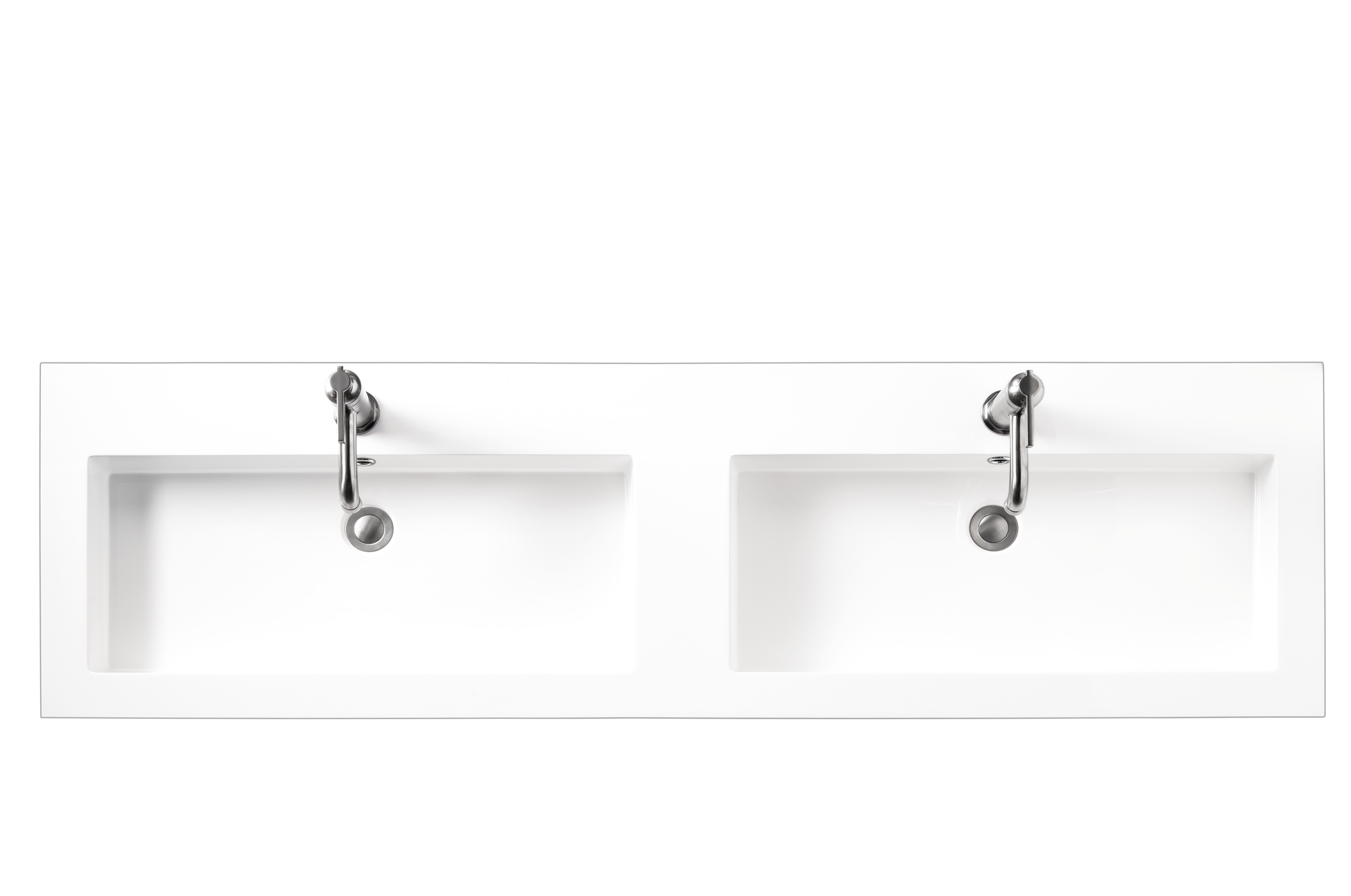 James Martin CSP-S6318D-WG Composite Countertop 63" W x 18" D Sink (Double Basins), White Glossy