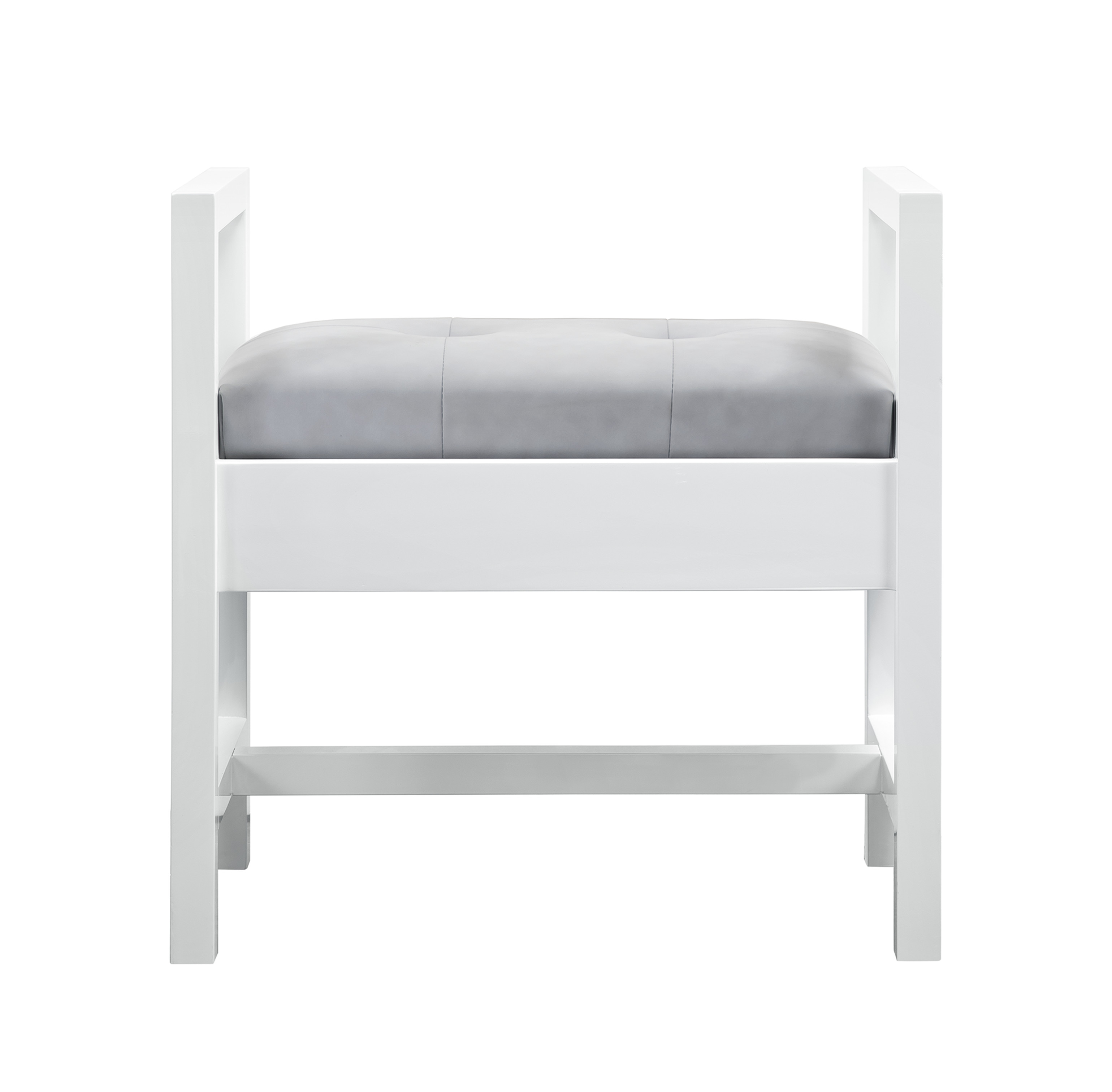 James Martin E444-BNCH-GW Addison 24.5" Upholsted Bench, Glossy White - Click Image to Close
