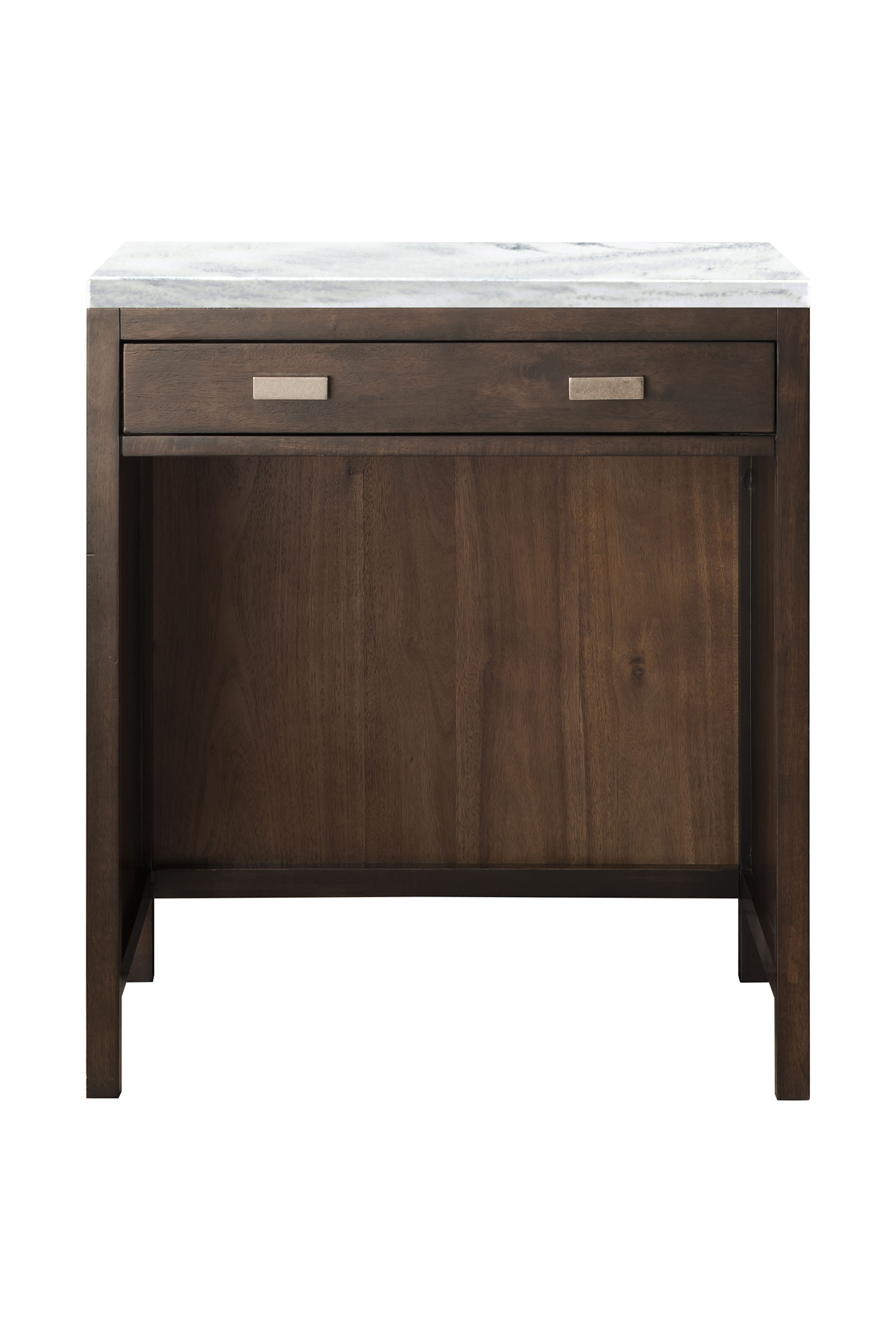 James Martin E444-CU30-MCA-3AF Addison 30" Free-standing Countertop Unit (Makeup Counter), Mid Century Acacia w/ 3 CM Arctic Fall Solid Surface Top