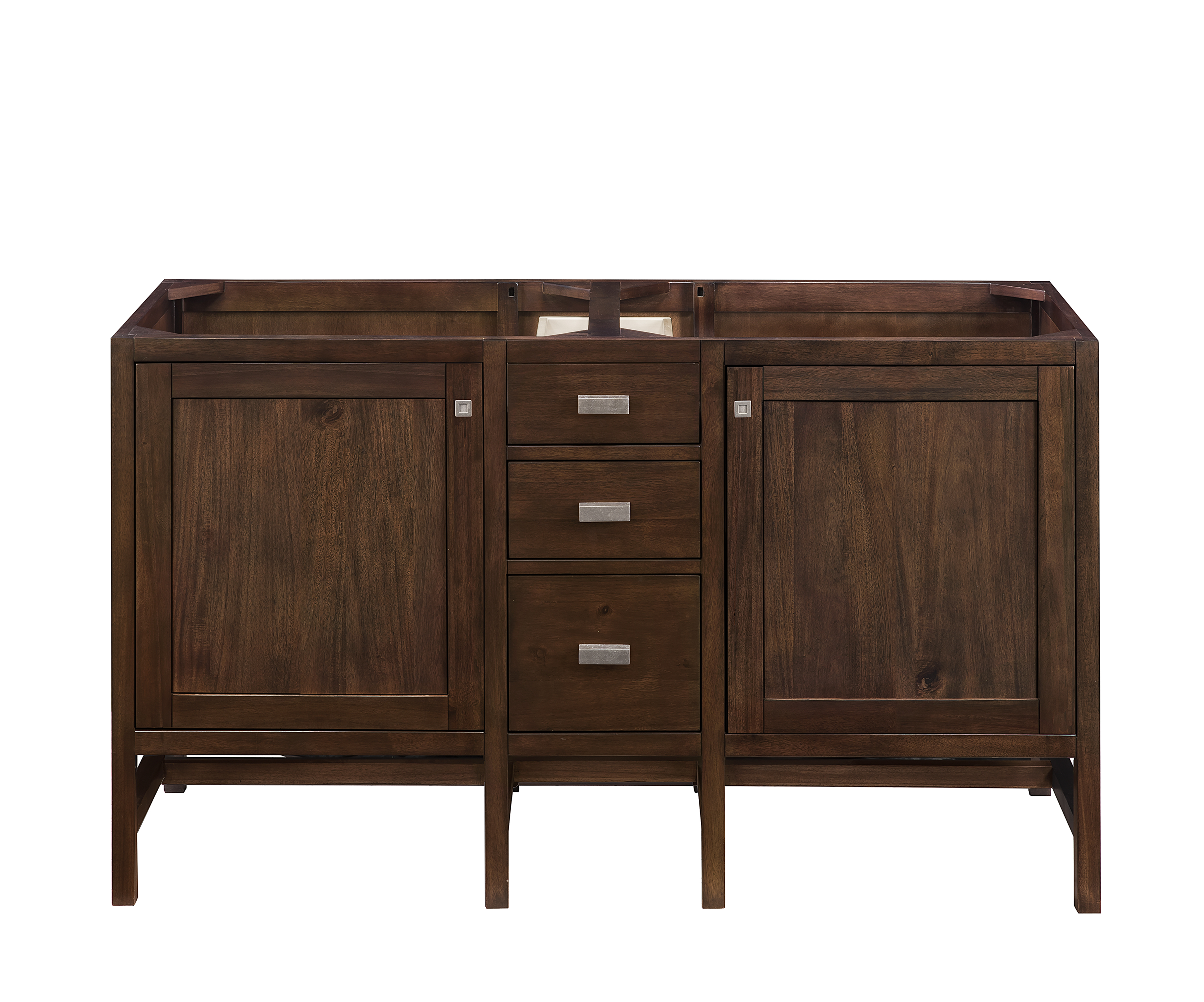 James Martin E444-V60D-MCA Addison 60" Double Vanity Cabinet, Mid Century Acacia