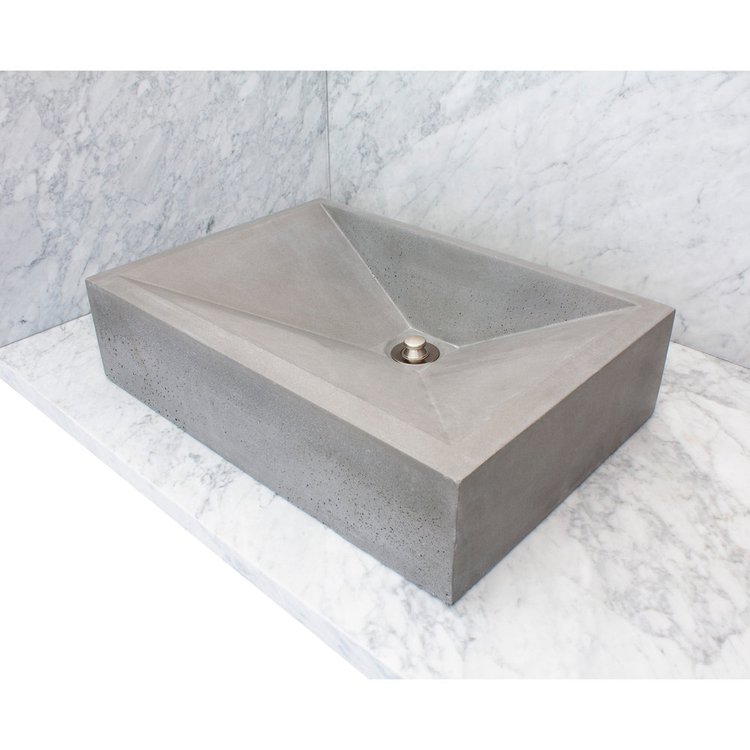 Linkasink AC06 G RIDER Concrete Rectangle Sloped Sink - Gray Concrete - Click Image to Close
