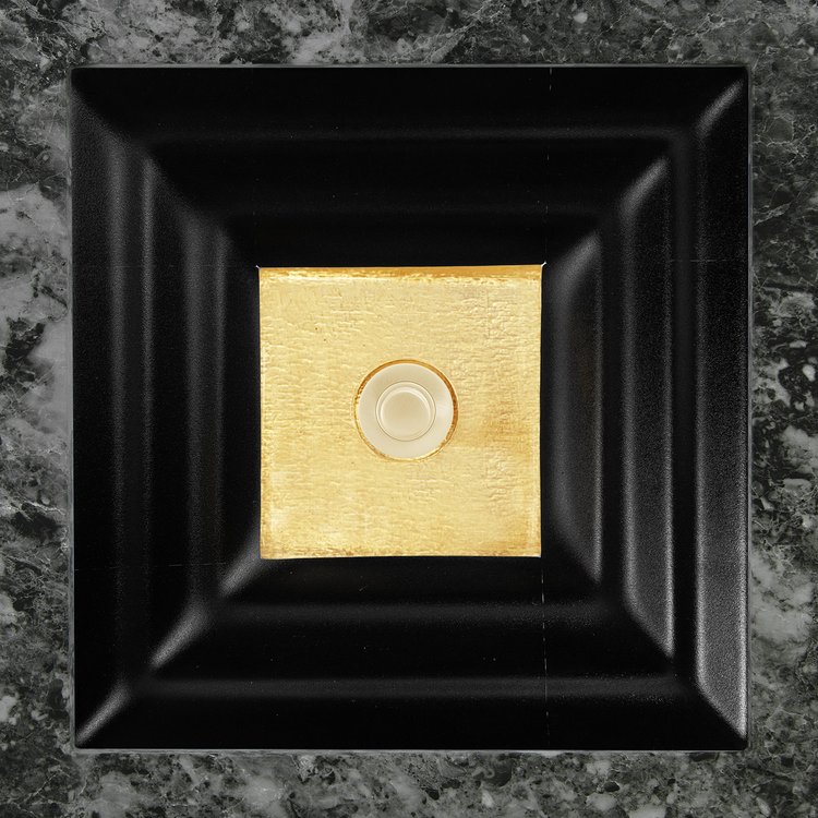 Linkasink AG03E-04GLD WINDOW Medium Square - Black Glass with Gold accent