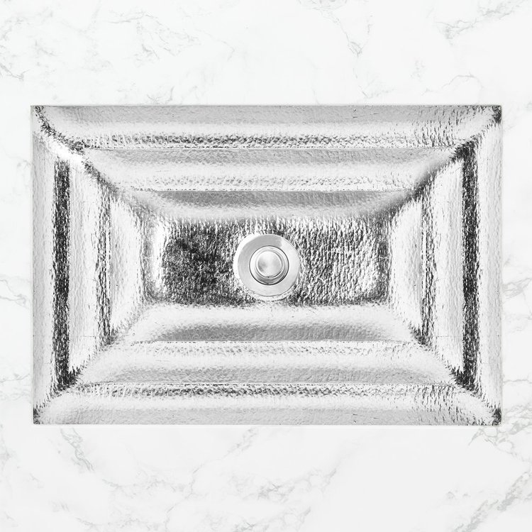 Linkasink AG04A-SLV SOLID ÉGLOMISÉ Small Rectangular - Glass with Silver