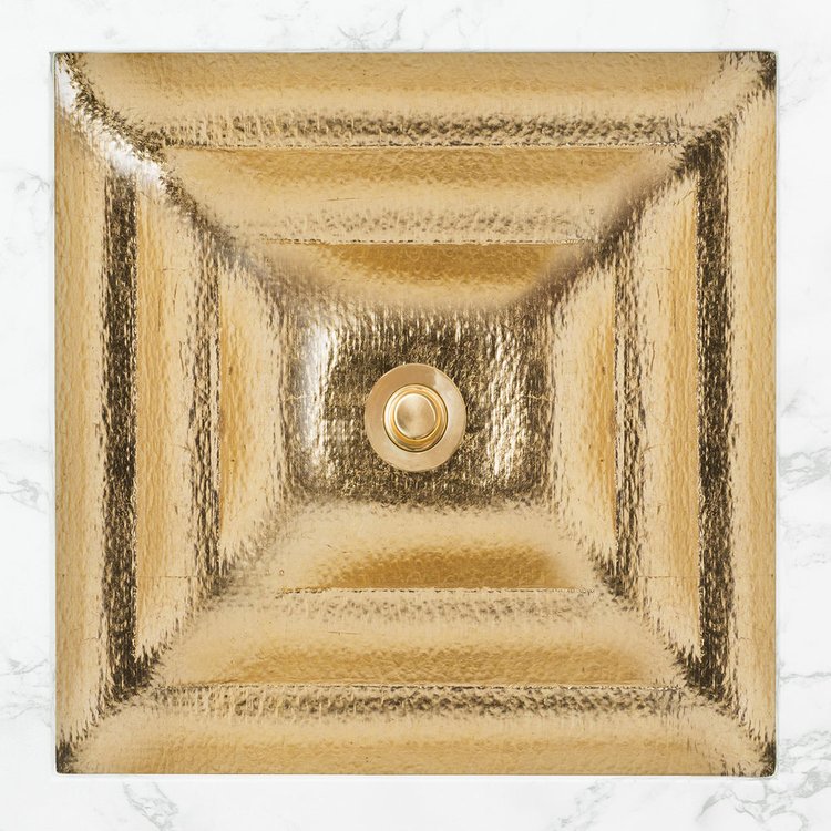 Linkasink AG04E-GLD SOLID ÉGLOMISÉ Medium Square - Glass with Gold