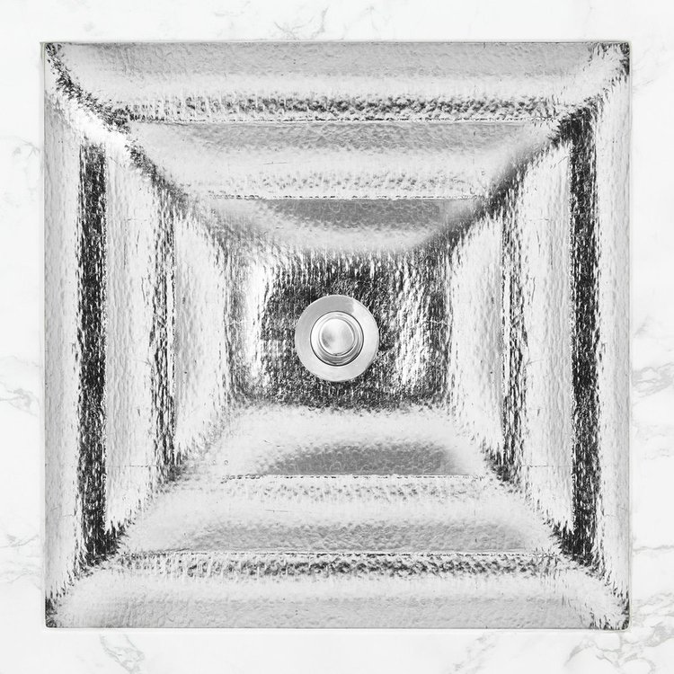Linkasink AG04E-SLV SOLID ÉGLOMISÉ Medium Square - Glass with Silver