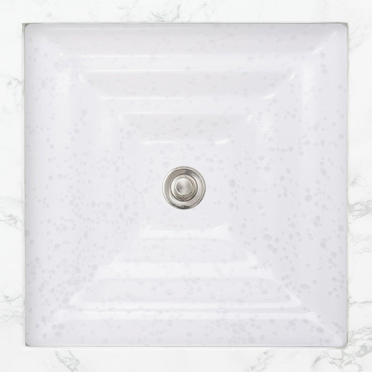 Linkasink AG05E BUBBLES Medium Square - White/Clear Glass