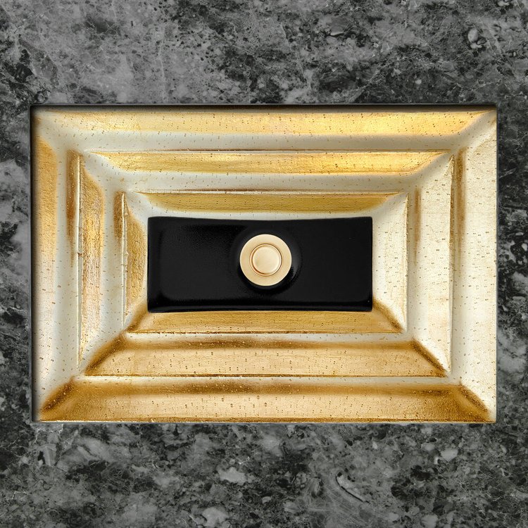 Linkasink AG10A-04BRS WINDOW Small Rectangular - Brass Eglomisé with Black Window