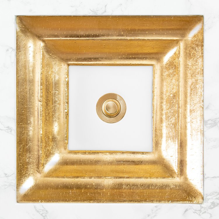 Linkasink AG10E-01BRS WINDOW Medium Square - Brass Eglomisé with White Window