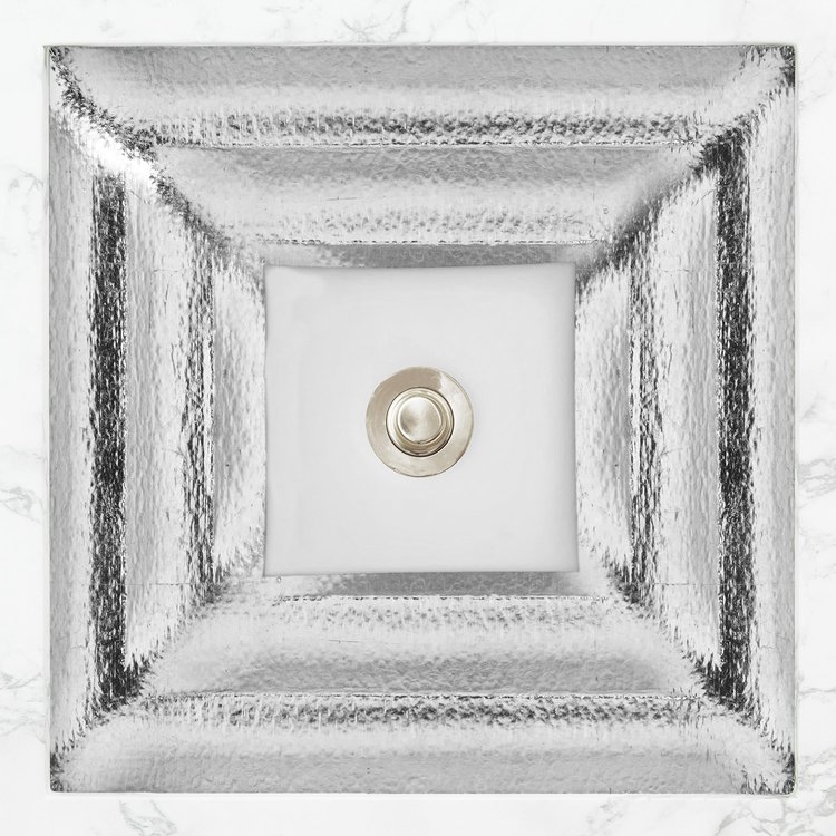 Linkasink AG10E-01SLV WINDOW Medium Square - Silver Eglomisé with White Window