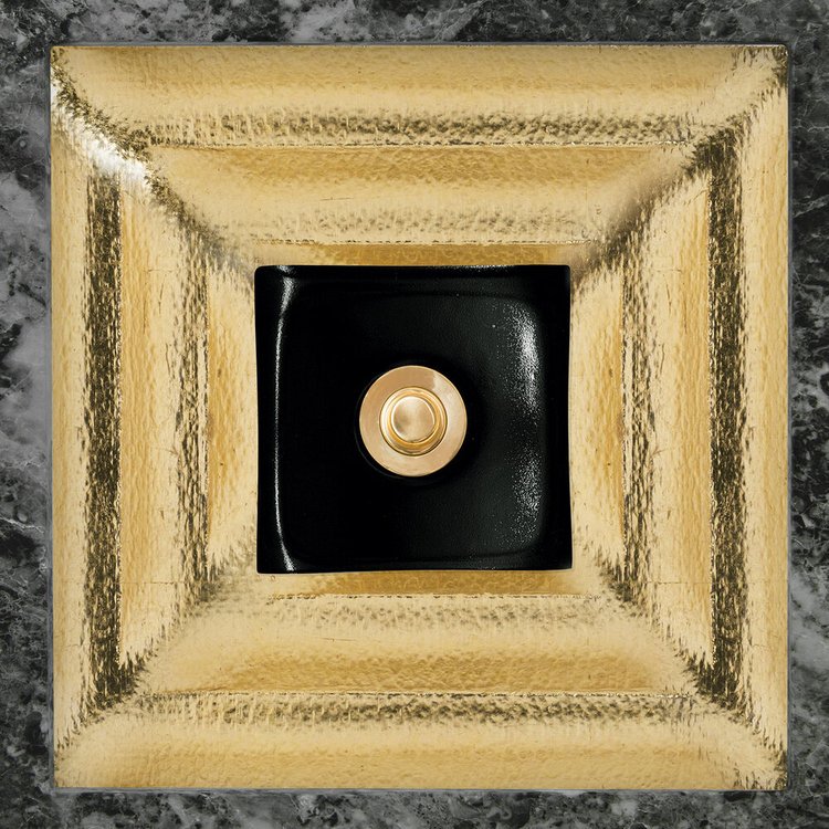 Linkasink AG10E-04BRS WINDOW Medium Square - Brass Eglomisé with Black Window