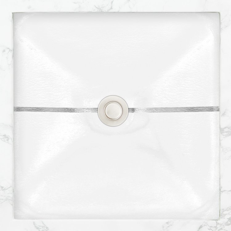 Linkasink AG16E-01SLV DUNE River Medium Square - White with Silver River