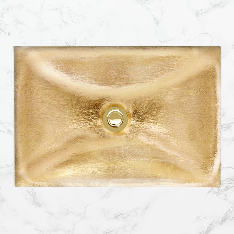 Linkasink AG17B-GLD DUNE Solid Eglomise Medium Rectangle - Gold Leaf