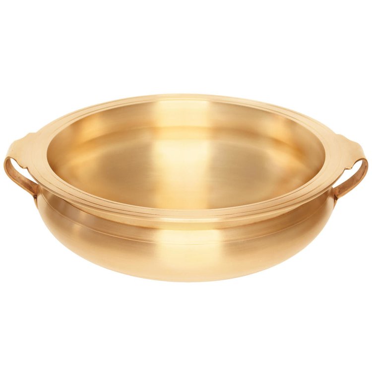 Linkasink B001 UB Bronze Bowl with Handles - Satin Unlacquered Brass - Click Image to Close