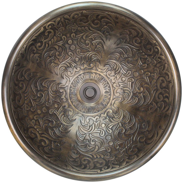 Linkasink B006 AB Large Round Brocade - Antique Bronze